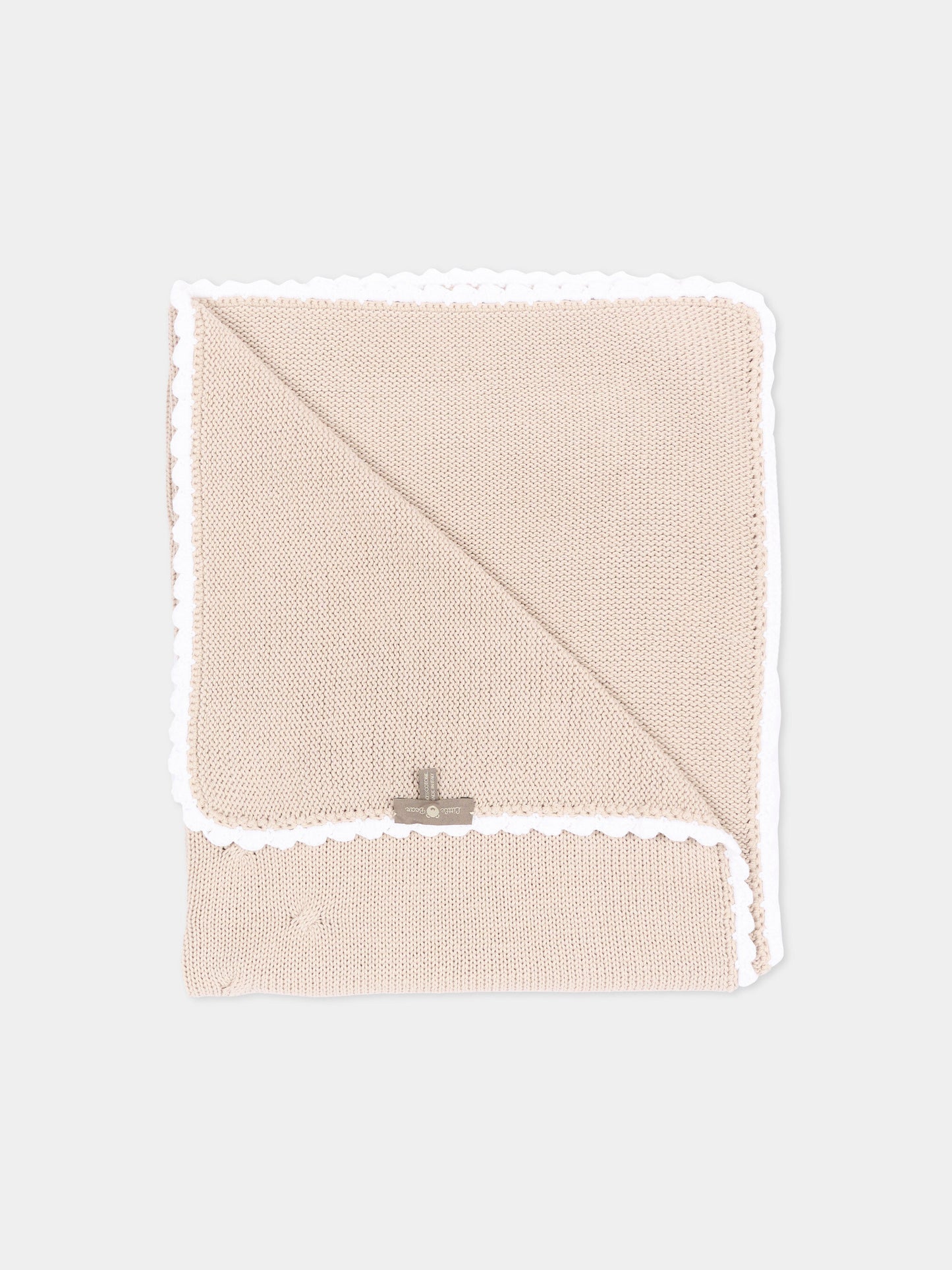Coperta beige per neonati tricot,Little Bear,3000 CORDA/BCO