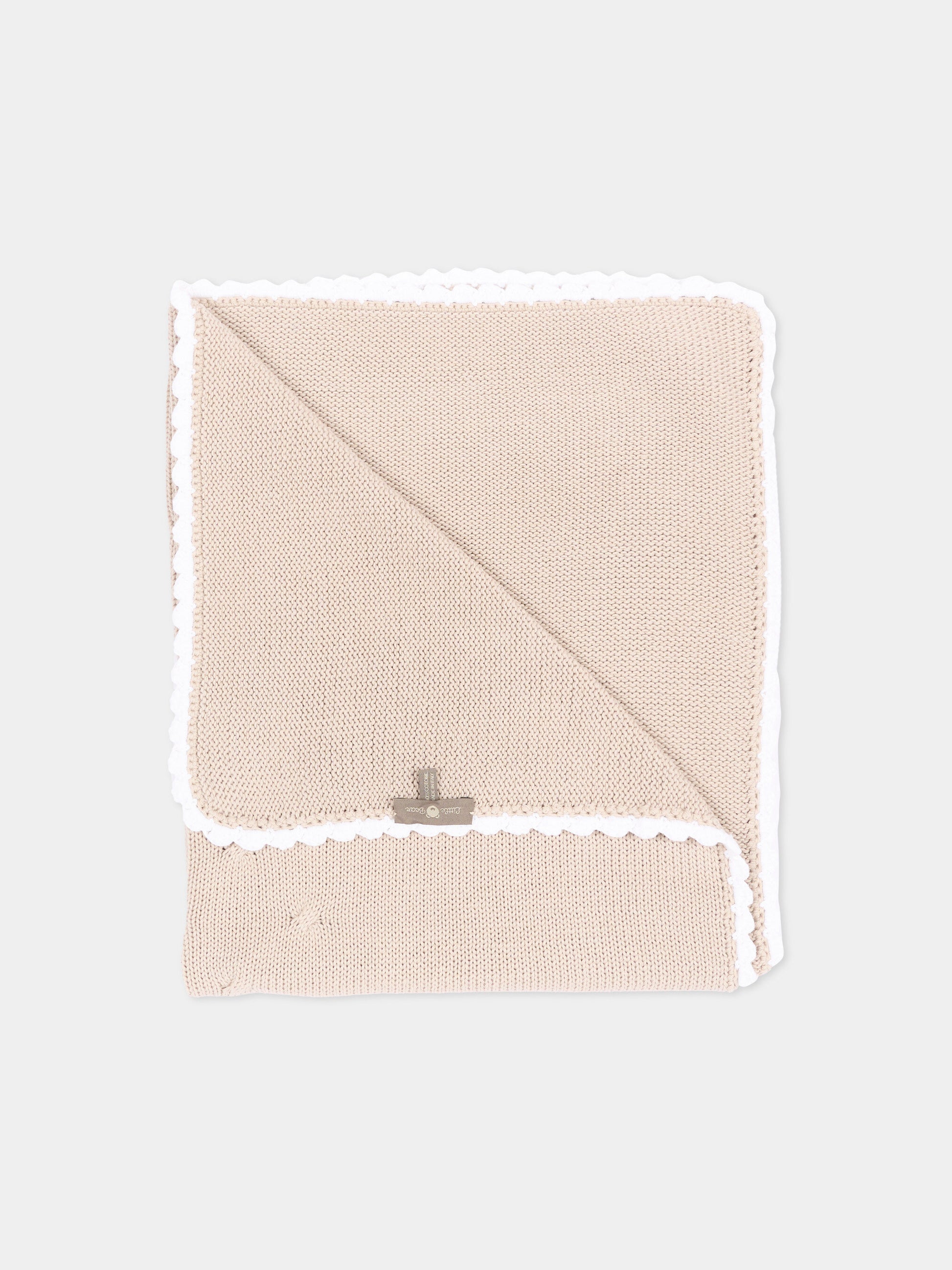 Coperta beige per neonati tricot,Little Bear,3000 CORDA/BCO