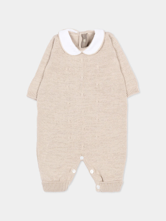 Tutina beige per neonati con colletto,Little Bear,3128/S CORDA/BCO