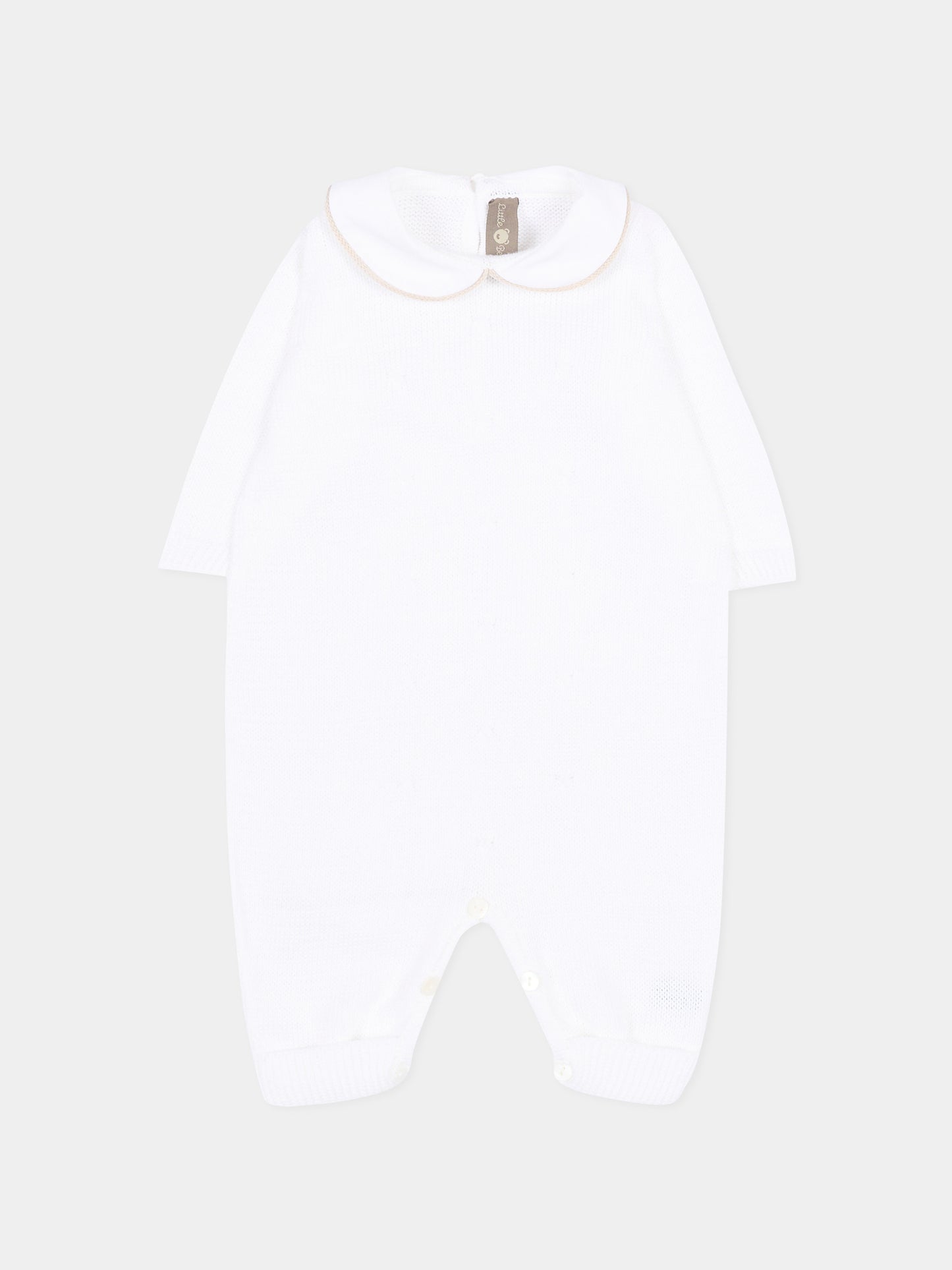 Tutina bianca per neonati con colletto,Little Bear,3128/S BCO/CORDA
