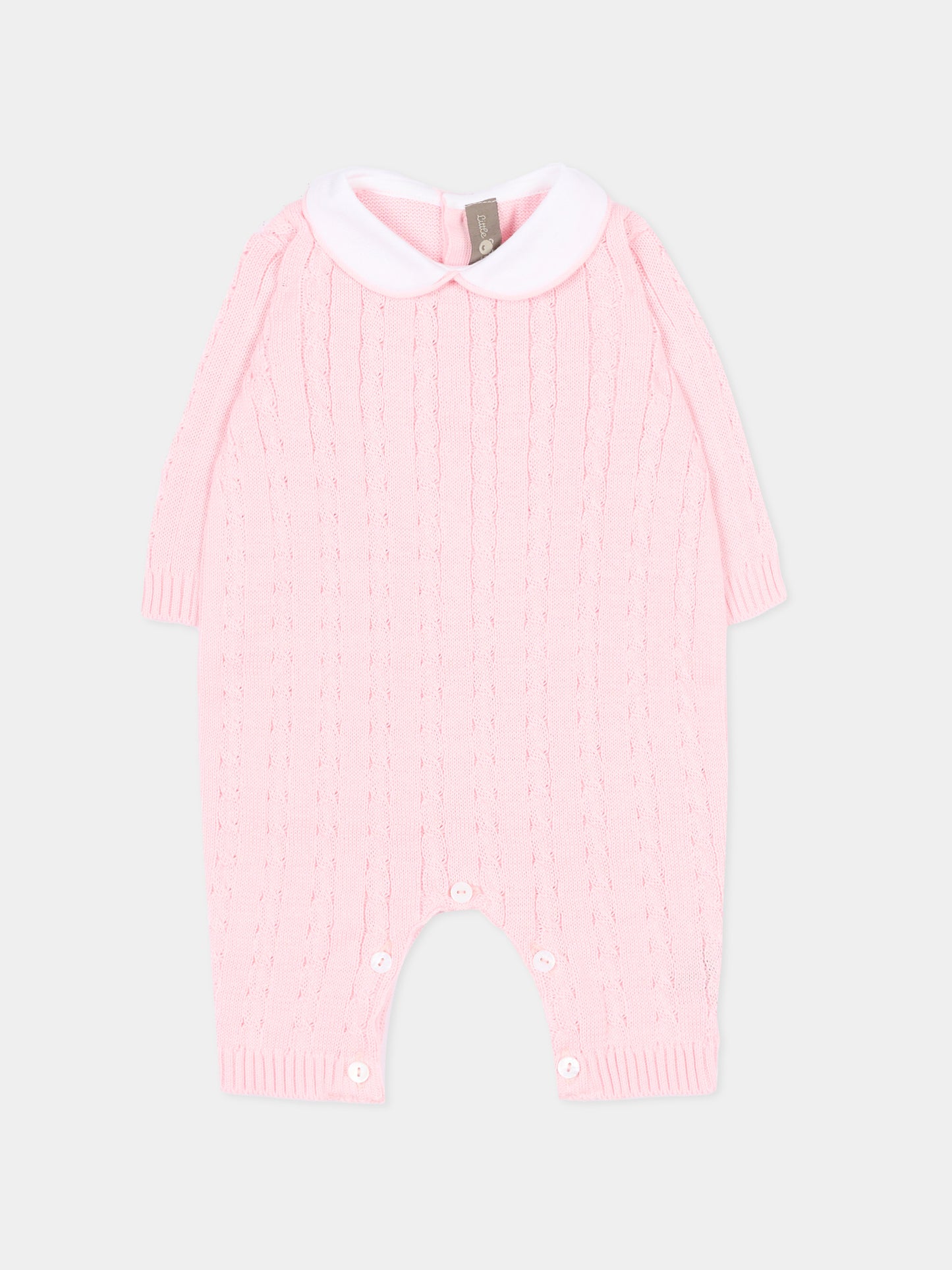 Tutina rosa per neonata a trecce,Little Bear,3108 ROSA M