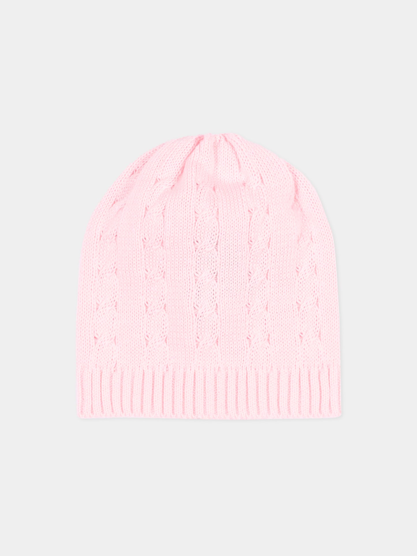 Cappellino rosa per neonata a trecce,Little Bear,3112 ROSA M