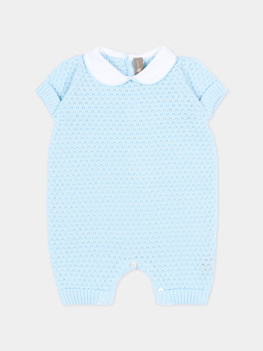 Pagliaccetto celeste per neonato traforato,Little Bear,3114 CIELO