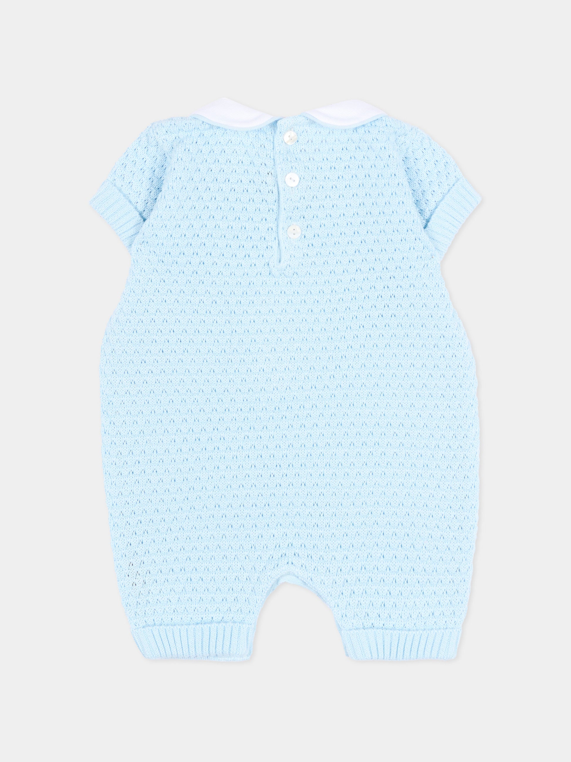 Pagliaccetto celeste per neonato traforato,Little Bear,3114 CIELO