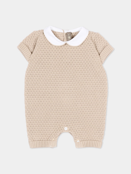 Pagliaccetto beige per neonati traforato,Little Bear,3114 CORDA