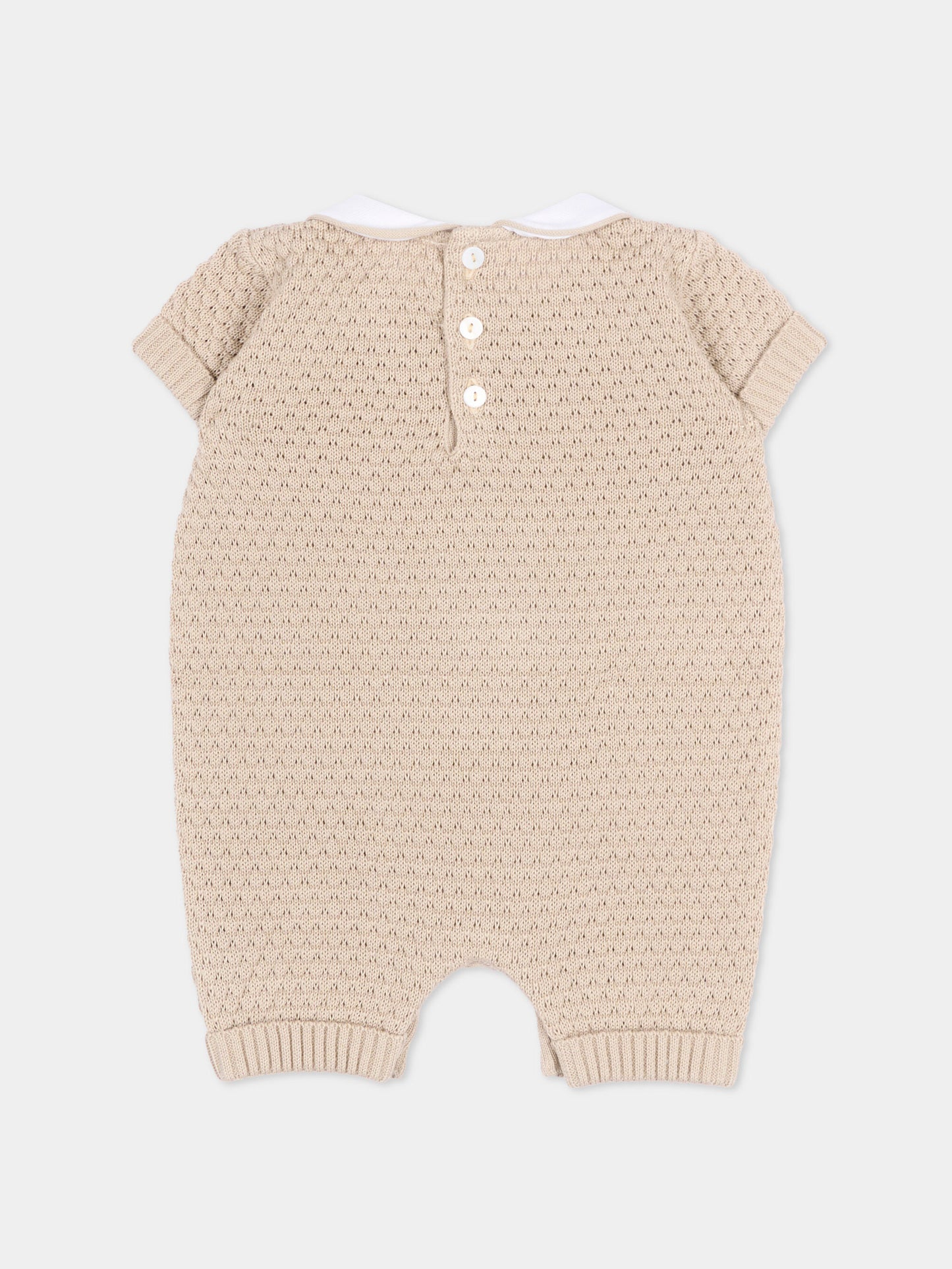 Pagliaccetto beige per neonati traforato,Little Bear,3114 CORDA