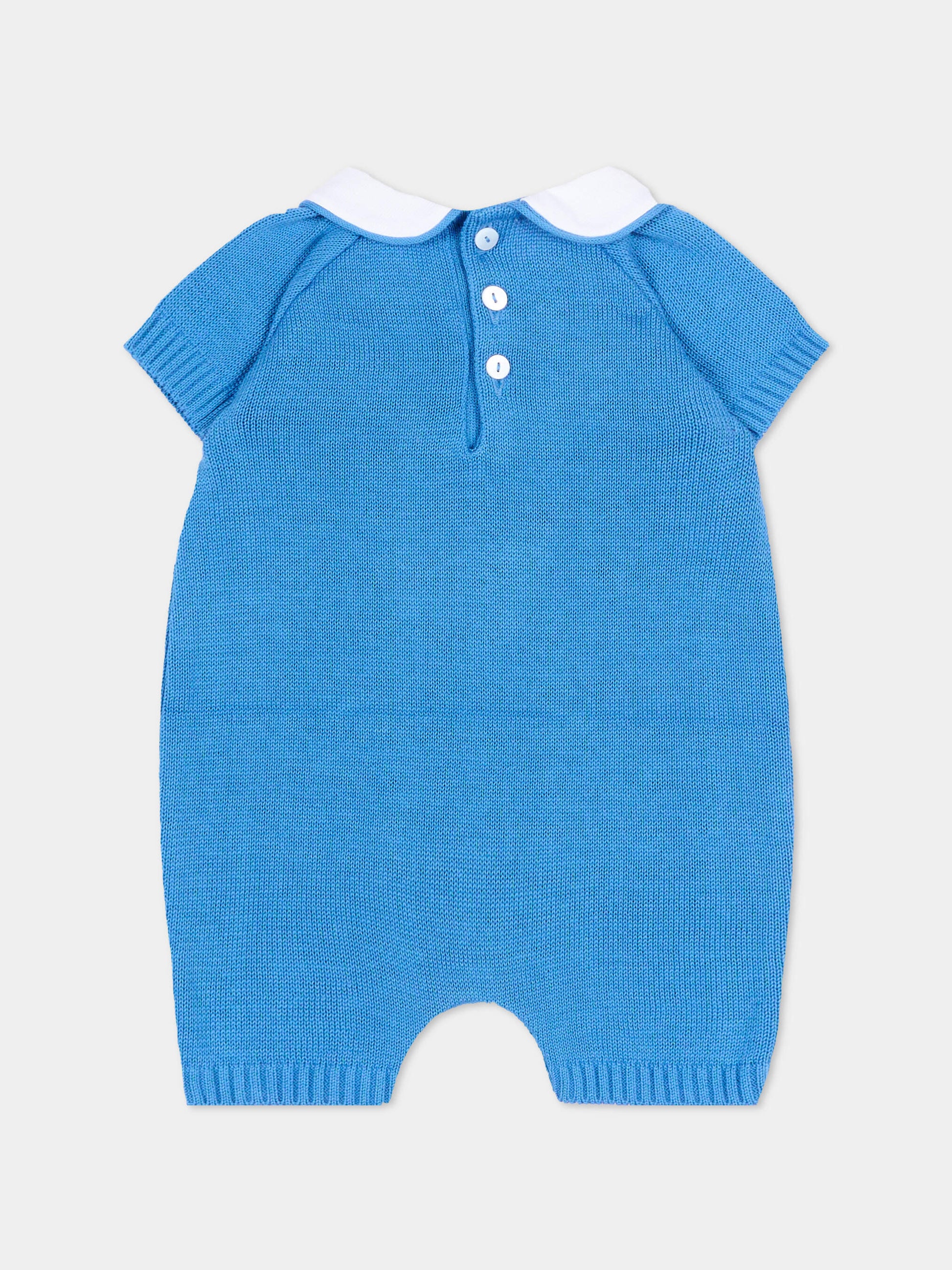 Pagliaccetto azzurro per neonato con orsetto,Little Bear,3120 AZZURRO