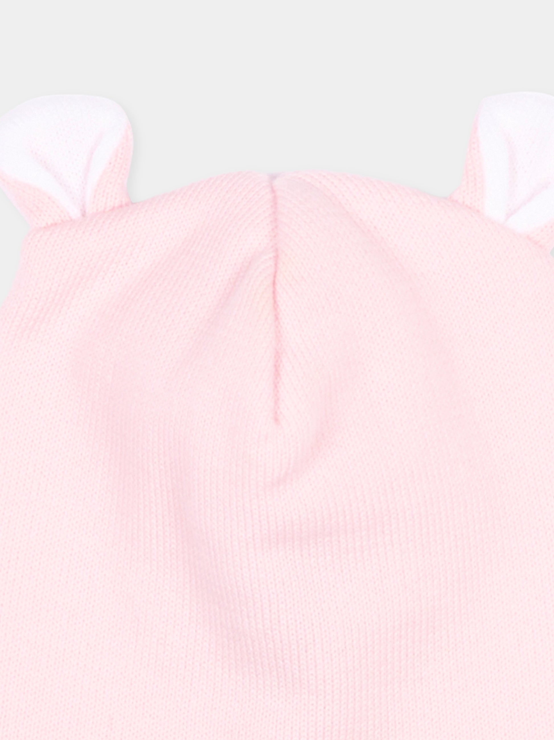 Cappellino rosa per neonata con orecchie,Little Bear,3139 ROSA M/BCO