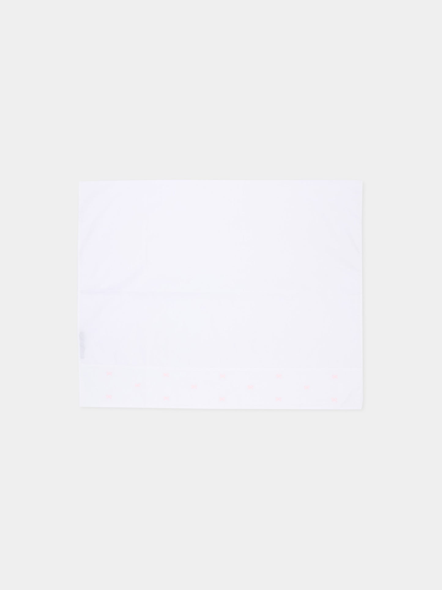 Lenzuola bianche per neonata con fiocchi,Little Bear,2041 BCO/ROSA