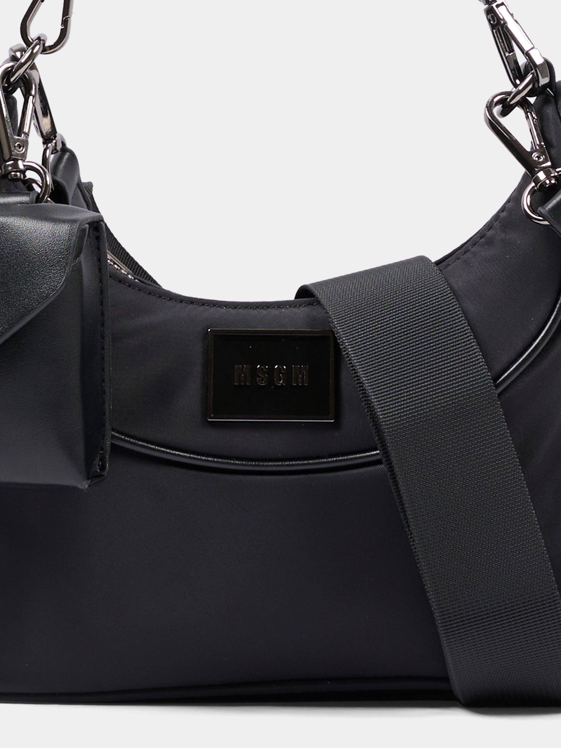 Borsa nera per bambina con logo,Msgm Kids,F6MSJGBA178 110
