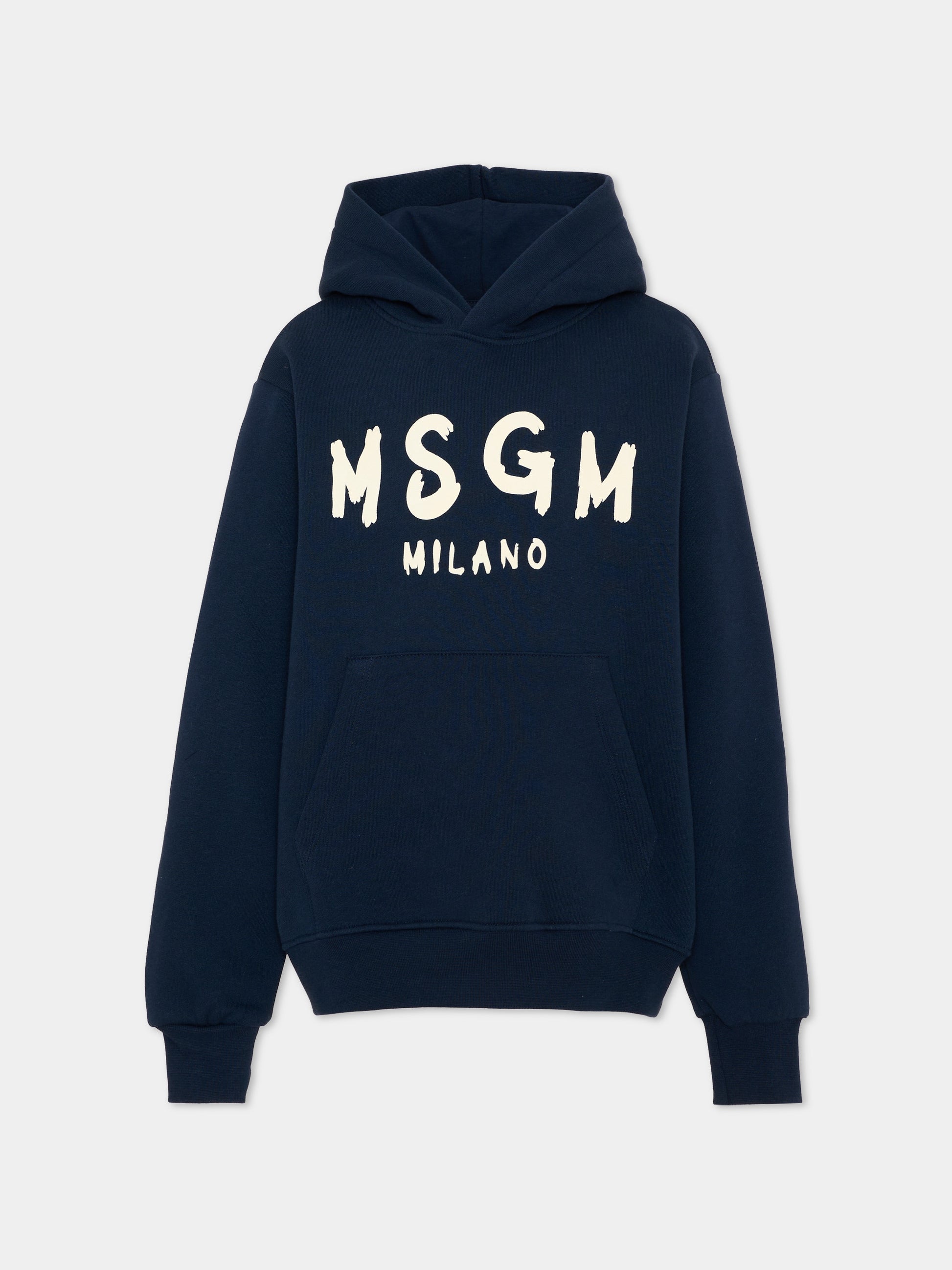 Felpa blu per bambini con logo,Msgm Kids,F6MSJUHS011 MS032