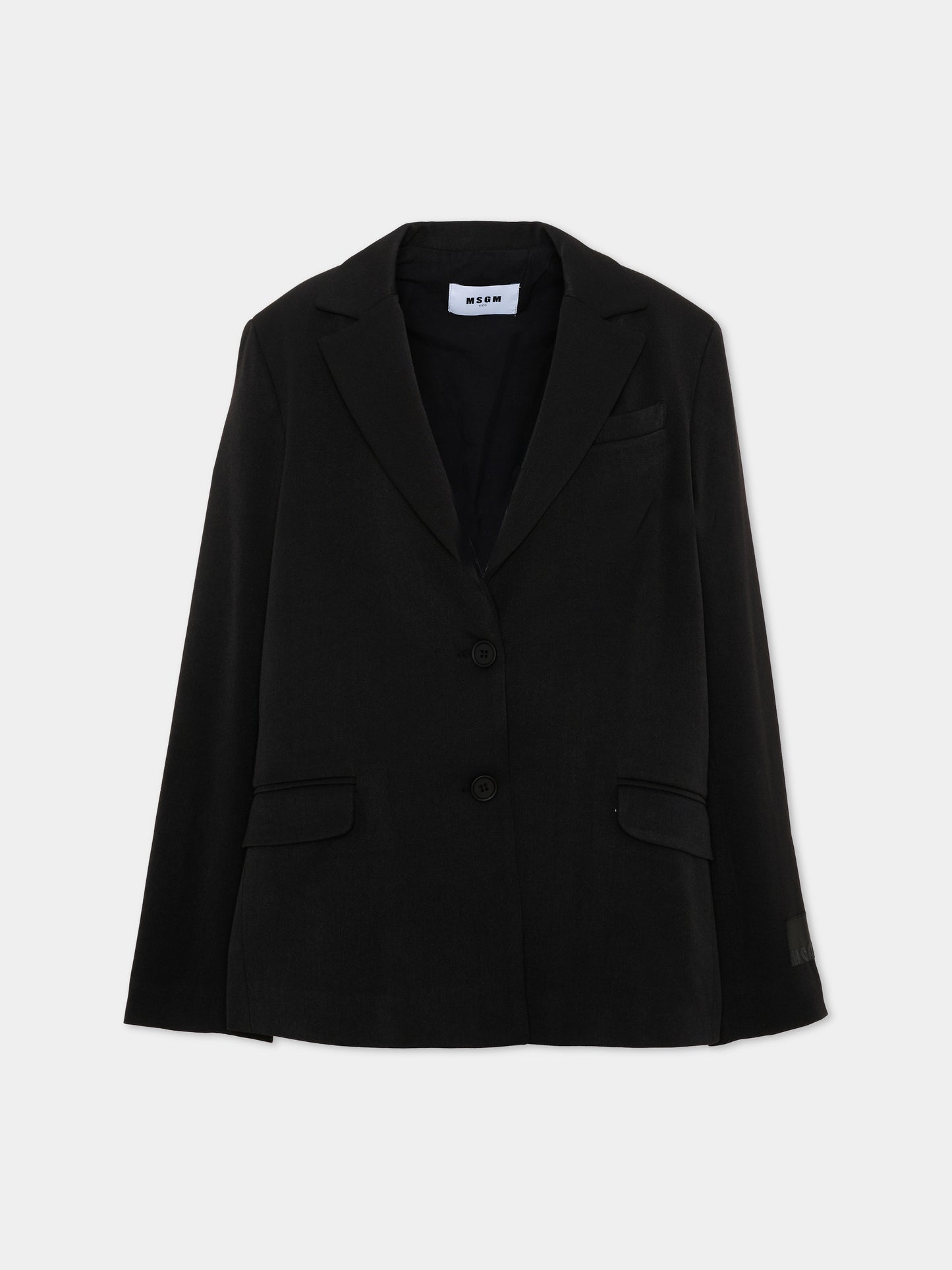 Giacca nera per bambina con logo,Msgm Kids,F6MSJGJK100 110