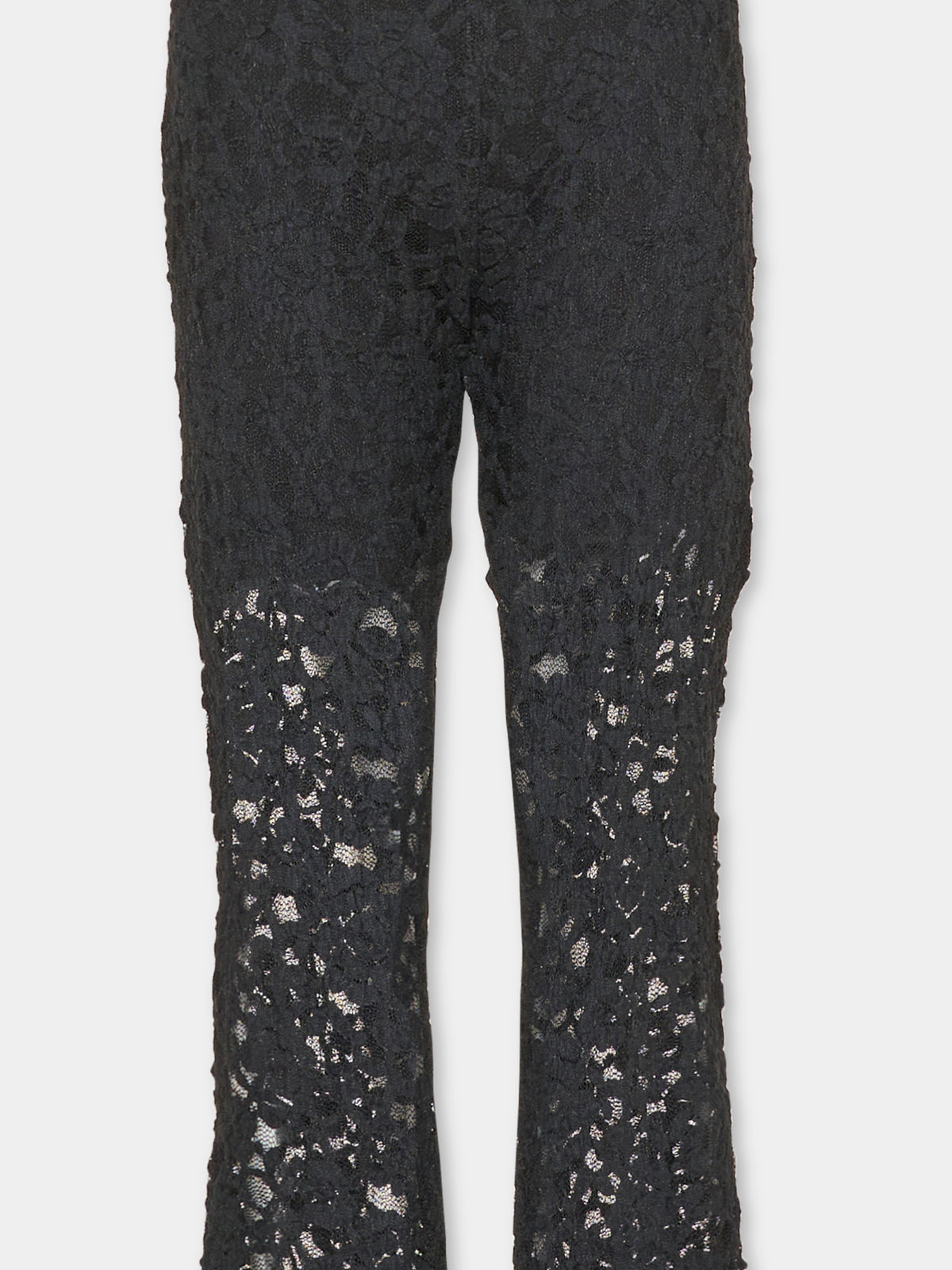 Pantalone nero per bambina in pizzo,Msgm Kids,F6MSJGLG130 110