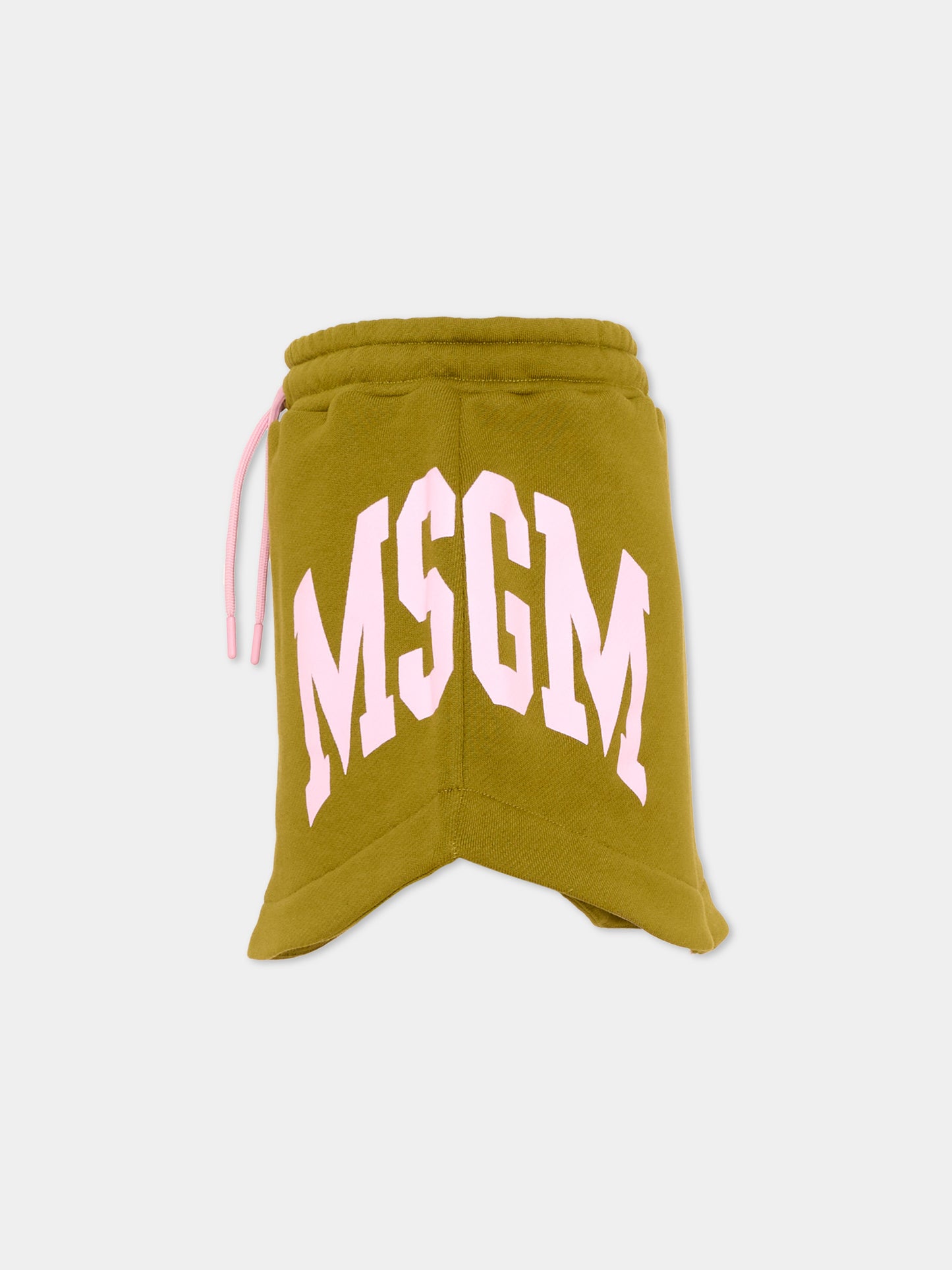 Gonna verde per bambina con logo,Msgm Kids,F6MSJGSK033 MS089