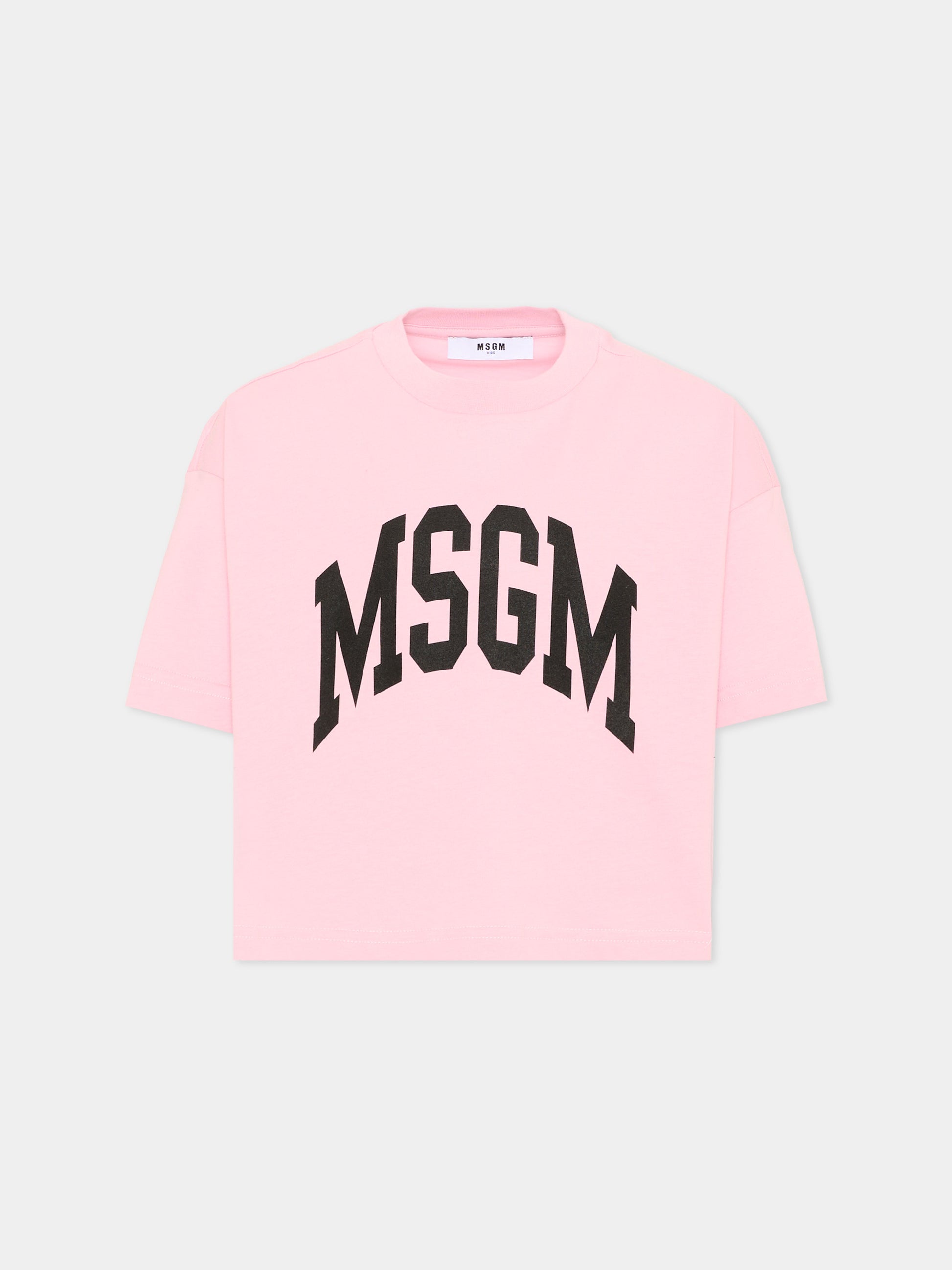 T-Shirt rosa logo MSGM per bambina,Msgm Kids,F6MSJGTH042 MS090