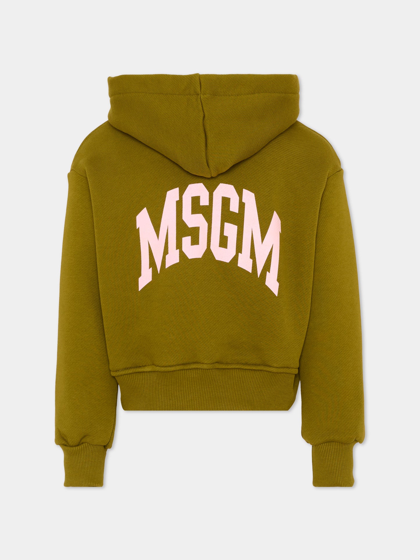 Felpa verde per bambina con logo,Msgm Kids,F6MSJGZH032 MS089