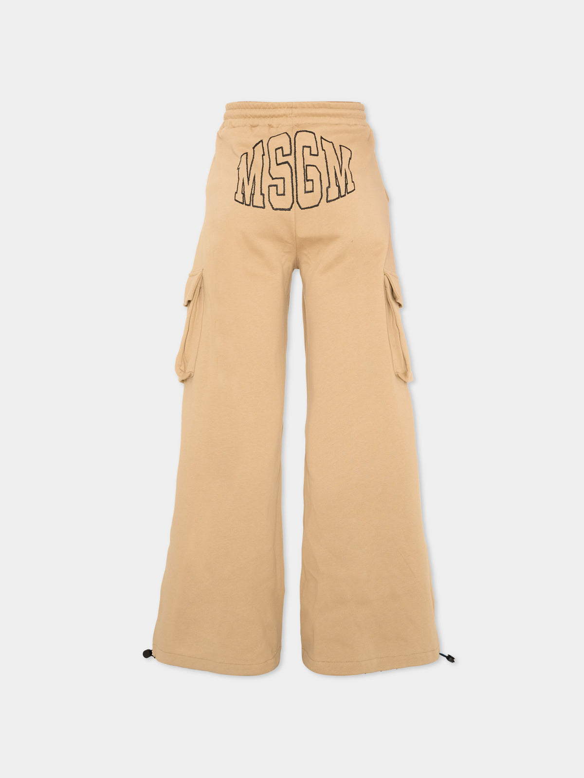Pantalone beige per bambino con logo,Msgm Kids,F6MSJUFP036 MS030