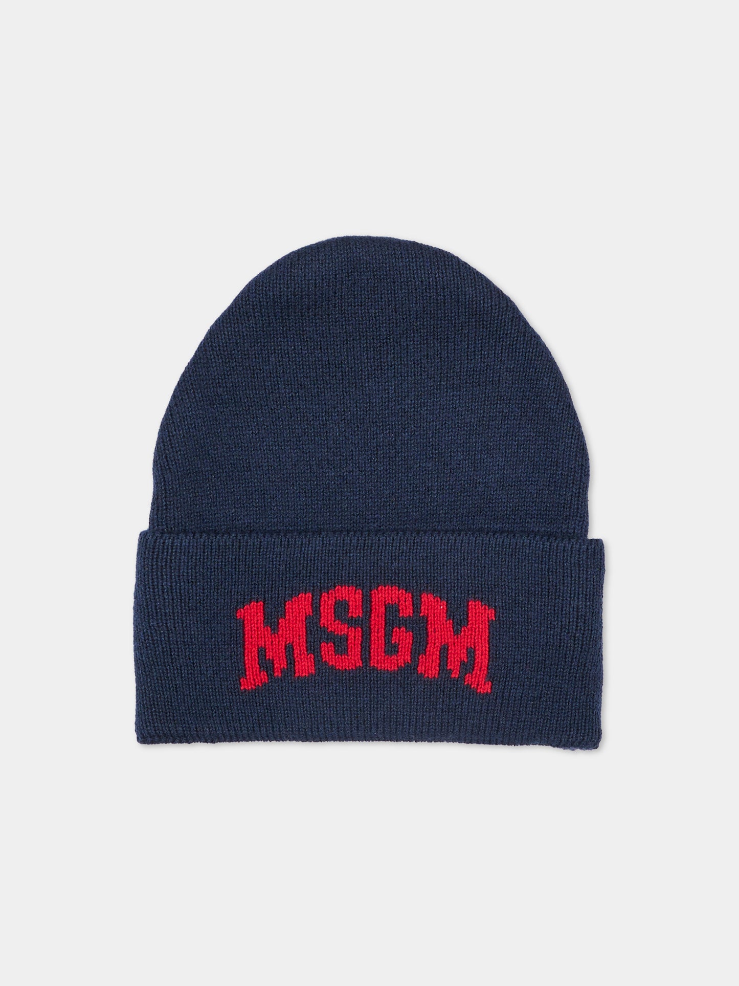 Berretto blu per bambini con logo,Msgm Kids,F6MSJUHT029 MS032