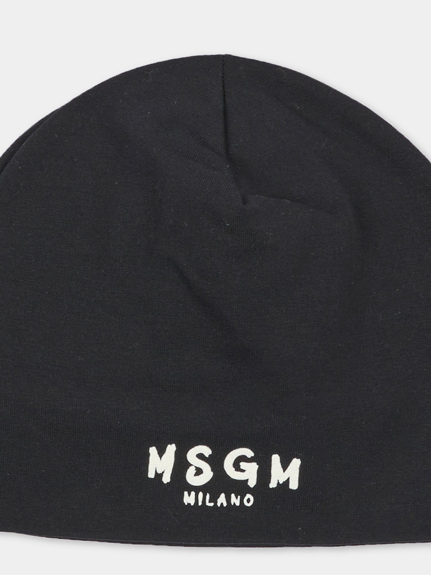 Berretto nero per bambini con logo,Msgm Kids,F6MSJUHT184 110