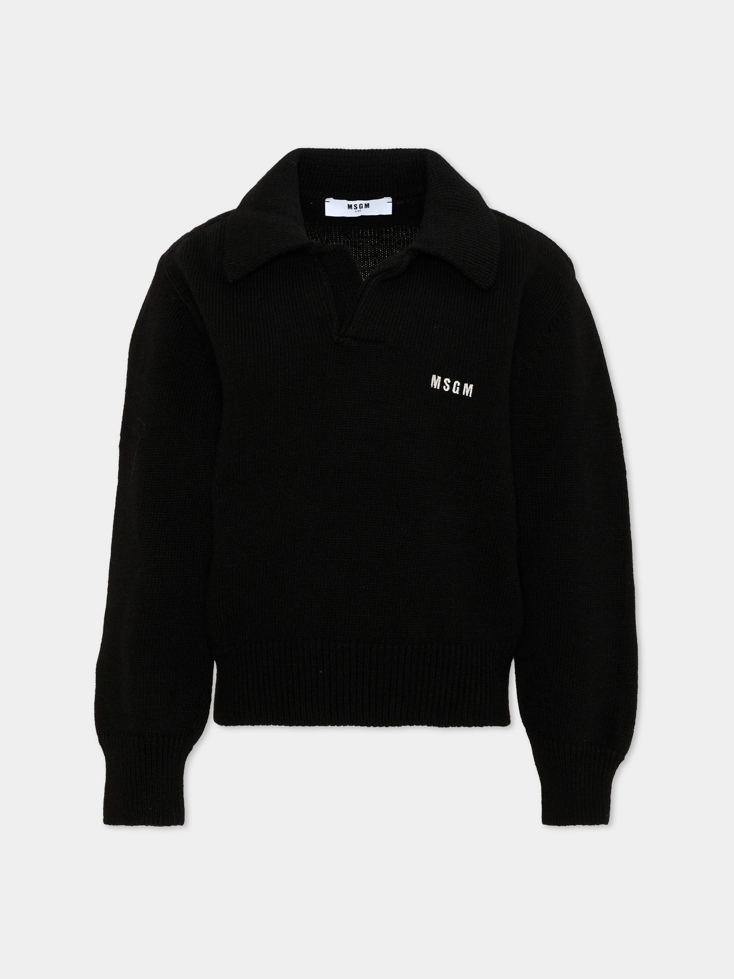 Maglione nero per bambini con logo,Msgm Kids,F6MSJUJP326 110