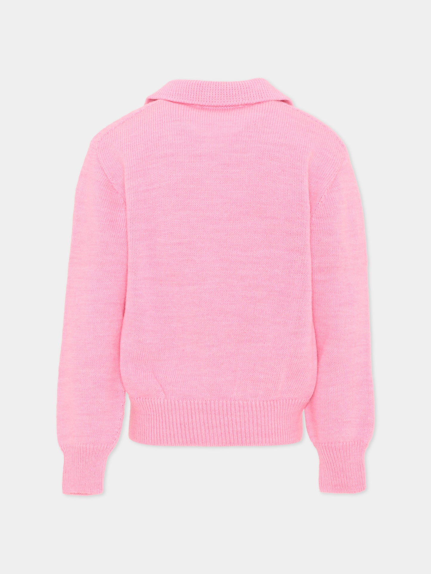 Maglione rosa per bambina con logo,Msgm Kids,F6MSJUJP326 MS090