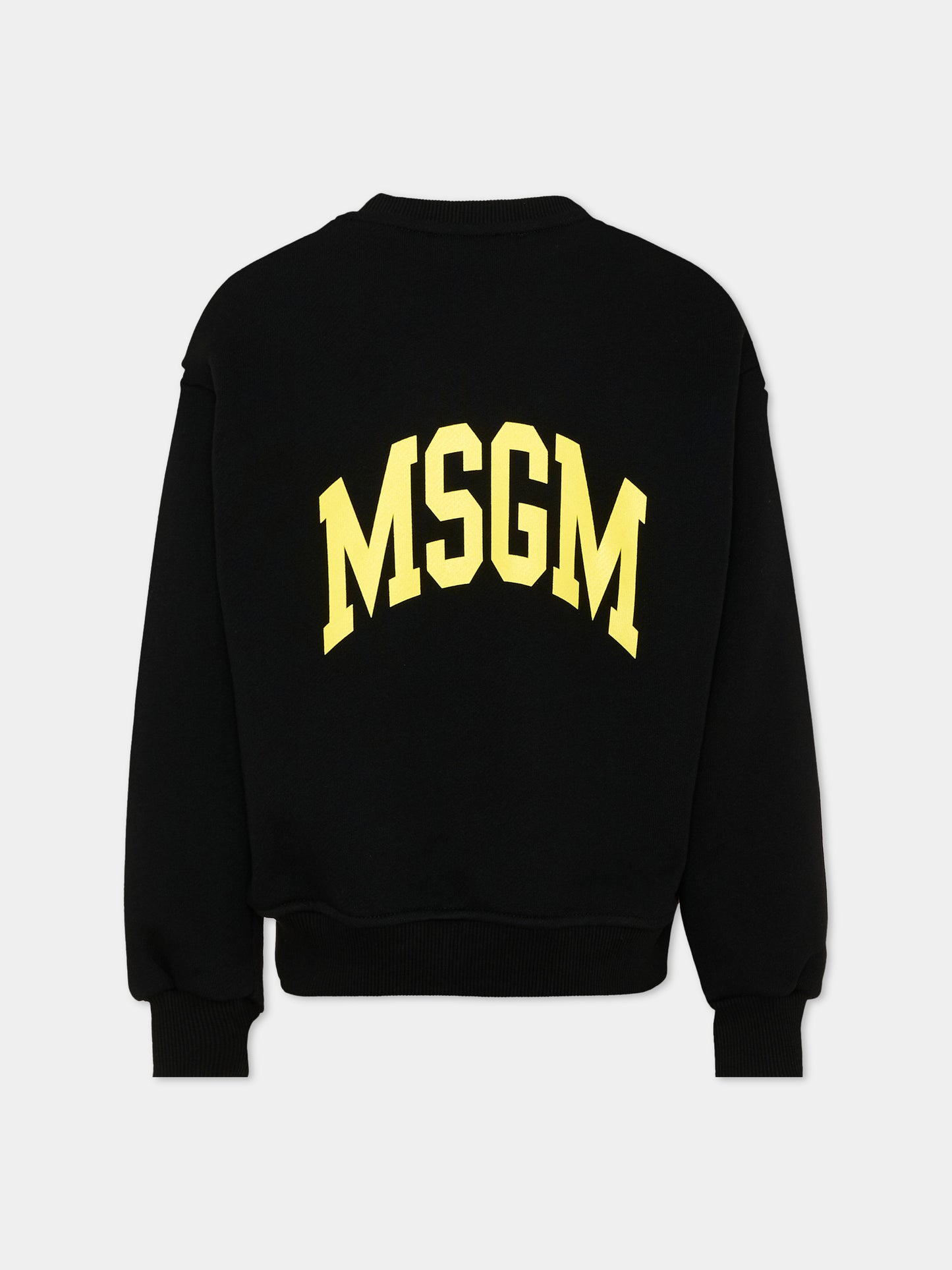 Felpa nera per bambini con logo,Msgm Kids,F6MSJUSW026 110