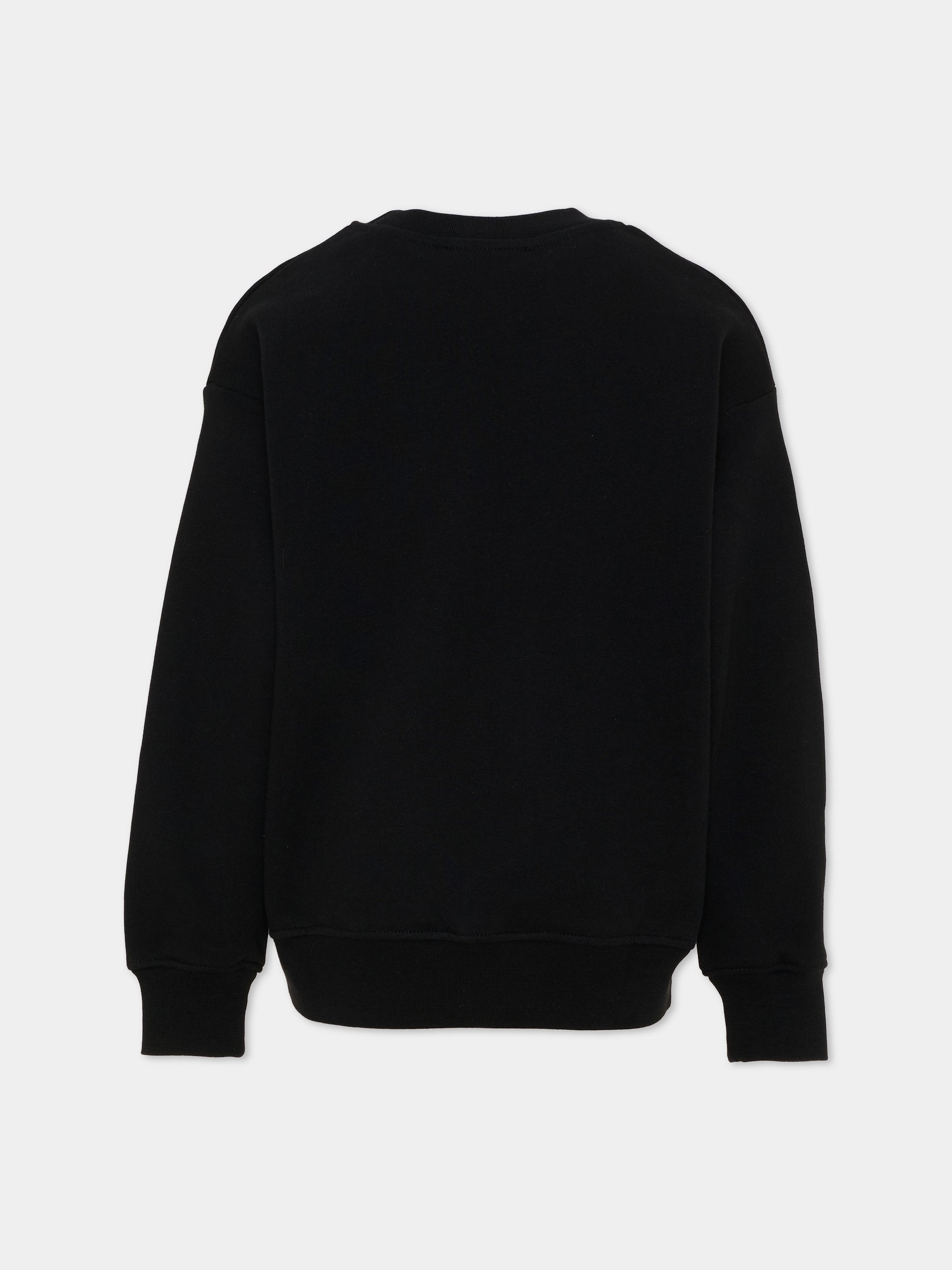 Felpa nera per bambini con logo,Msgm Kids,F6MSJUSW039 110
