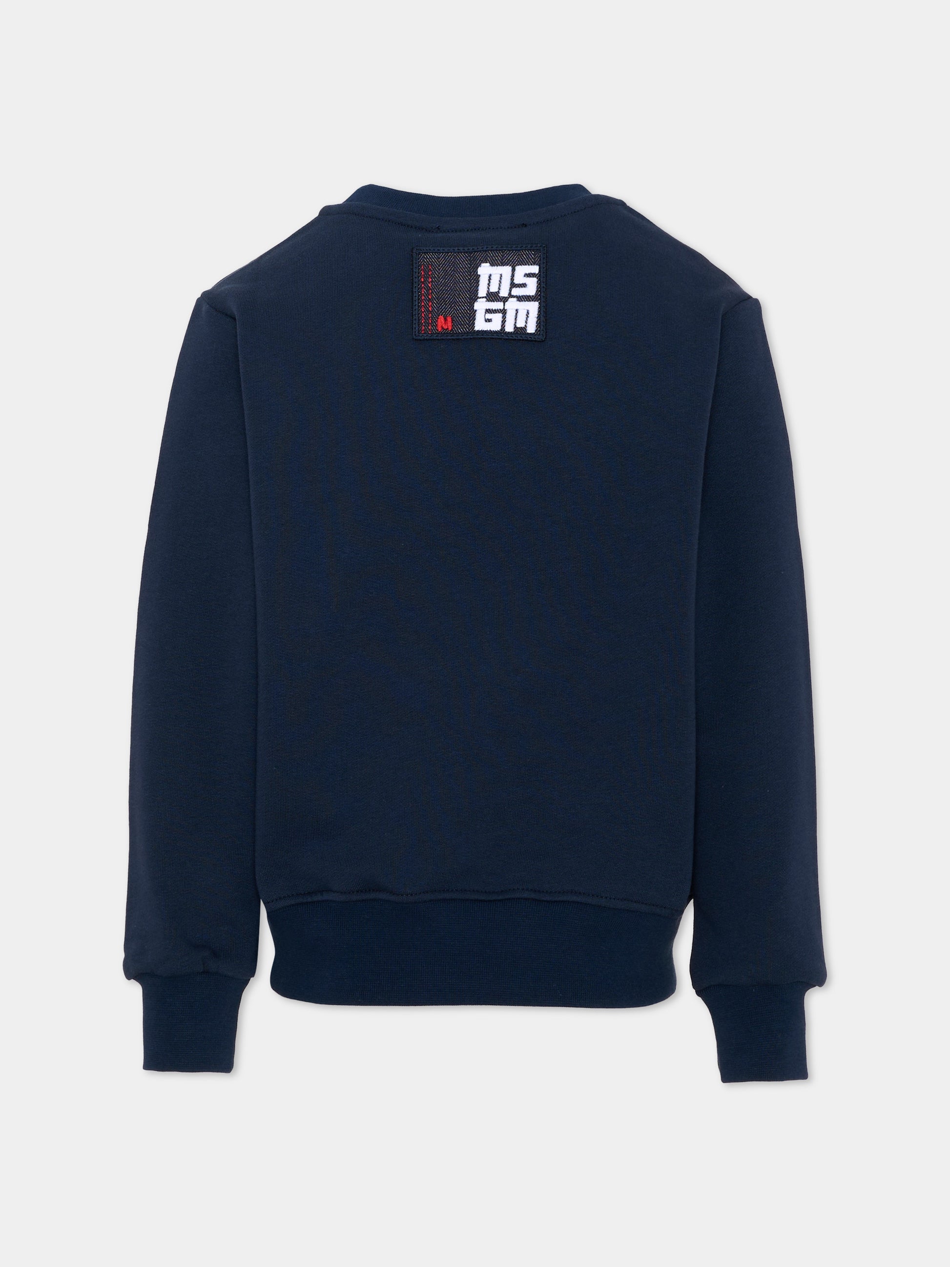 Felpa blu per bambini con logo,Msgm Kids,F6MSJUSW158 MS032