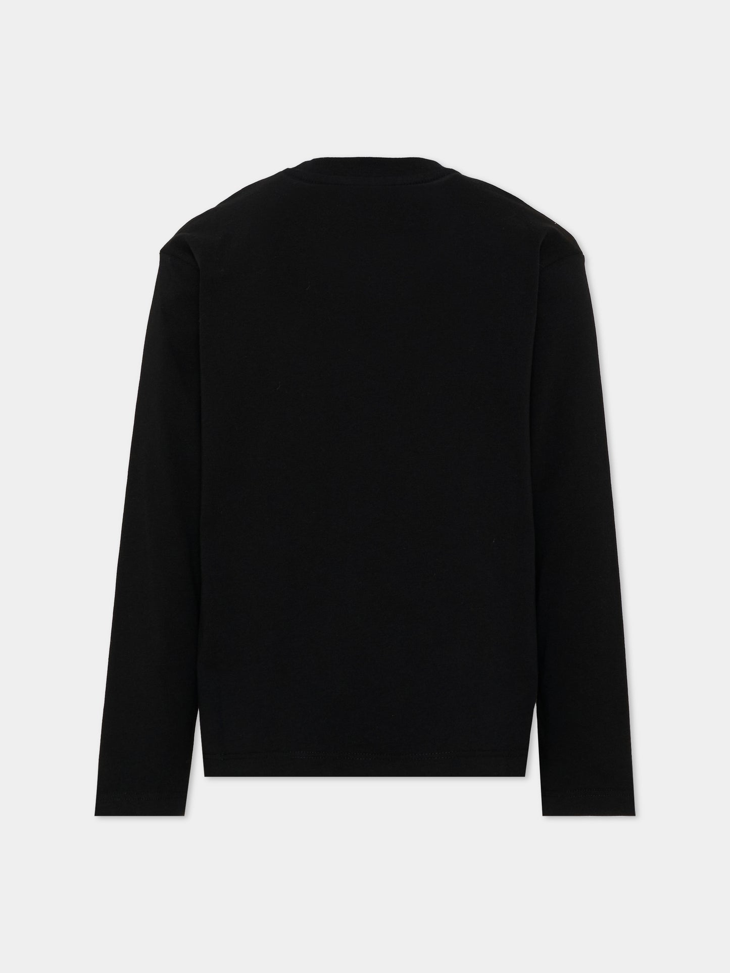 T-shirt nera per bambina con logo,Msgm Kids,F6MSJUTH012 MS092