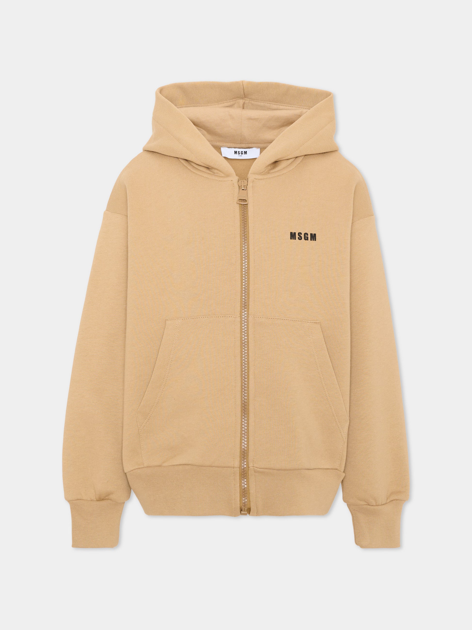 Felpa beige per bambini con logo,Msgm Kids,F6MSJUZH035 MS030