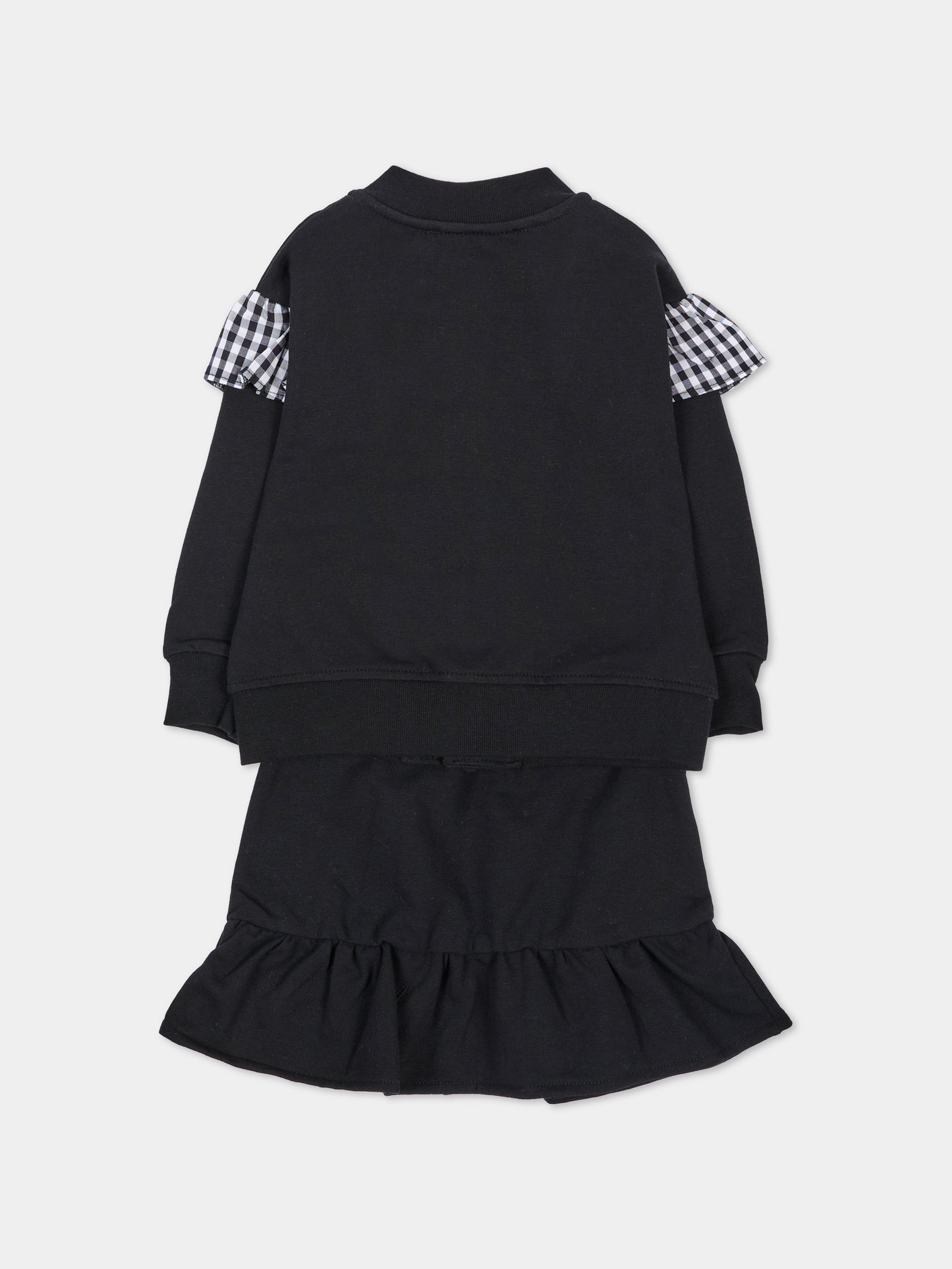 Completo sportivo lungo nero con logo,Msgm Kids,F6MSNGBS368 110