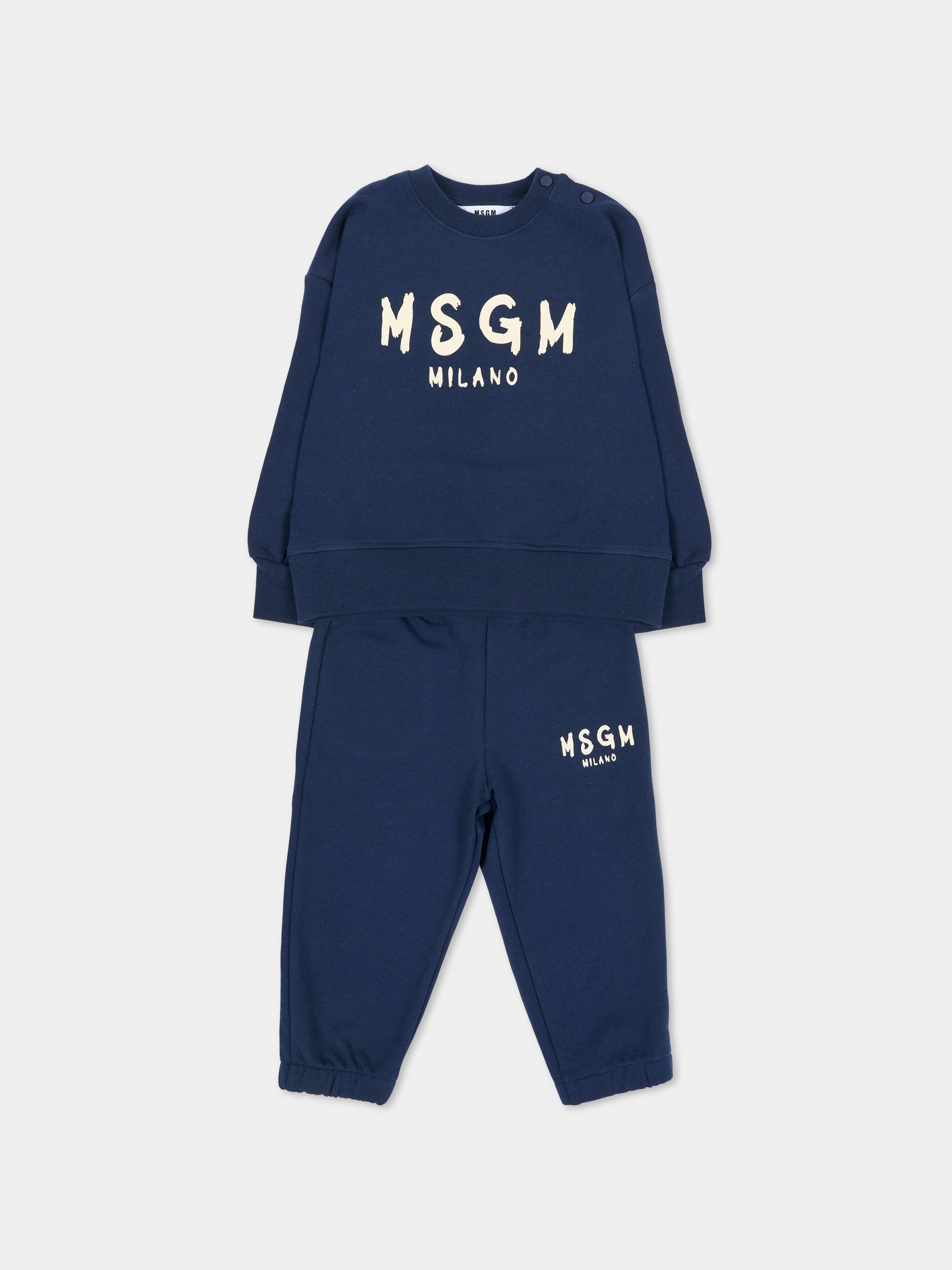Completo sportivo lungo blu per neonati,Msgm Kids,F6MSUNTP347 MS032