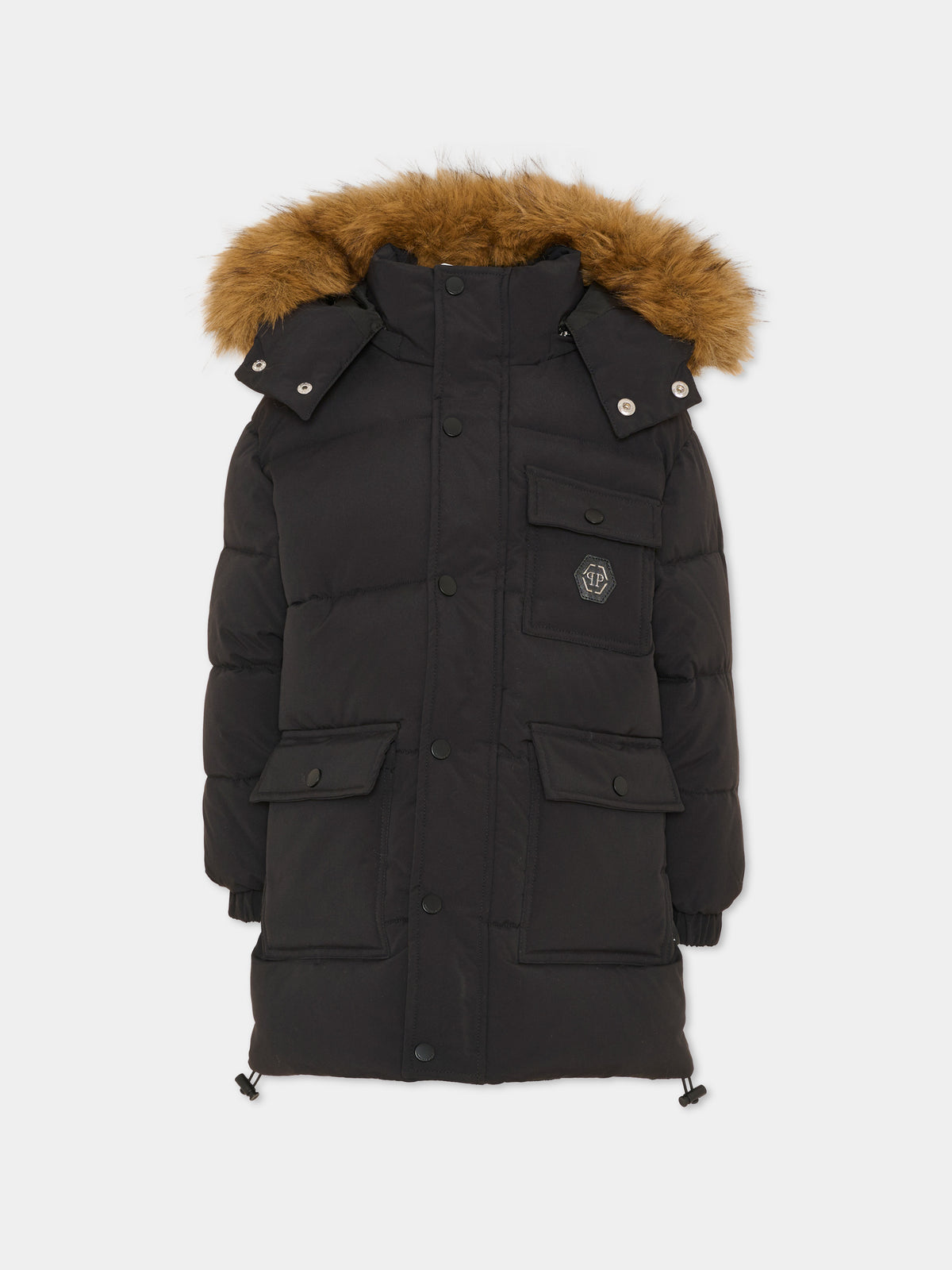 Piumino nero con cappuccio per bambino,Philipp Plein Junior,F6PHJBPF076 110