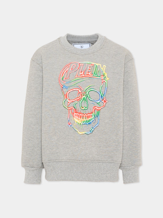 Felpa grigia per bambino con logo,Philipp Plein Junior,F6PHJBSW166 107