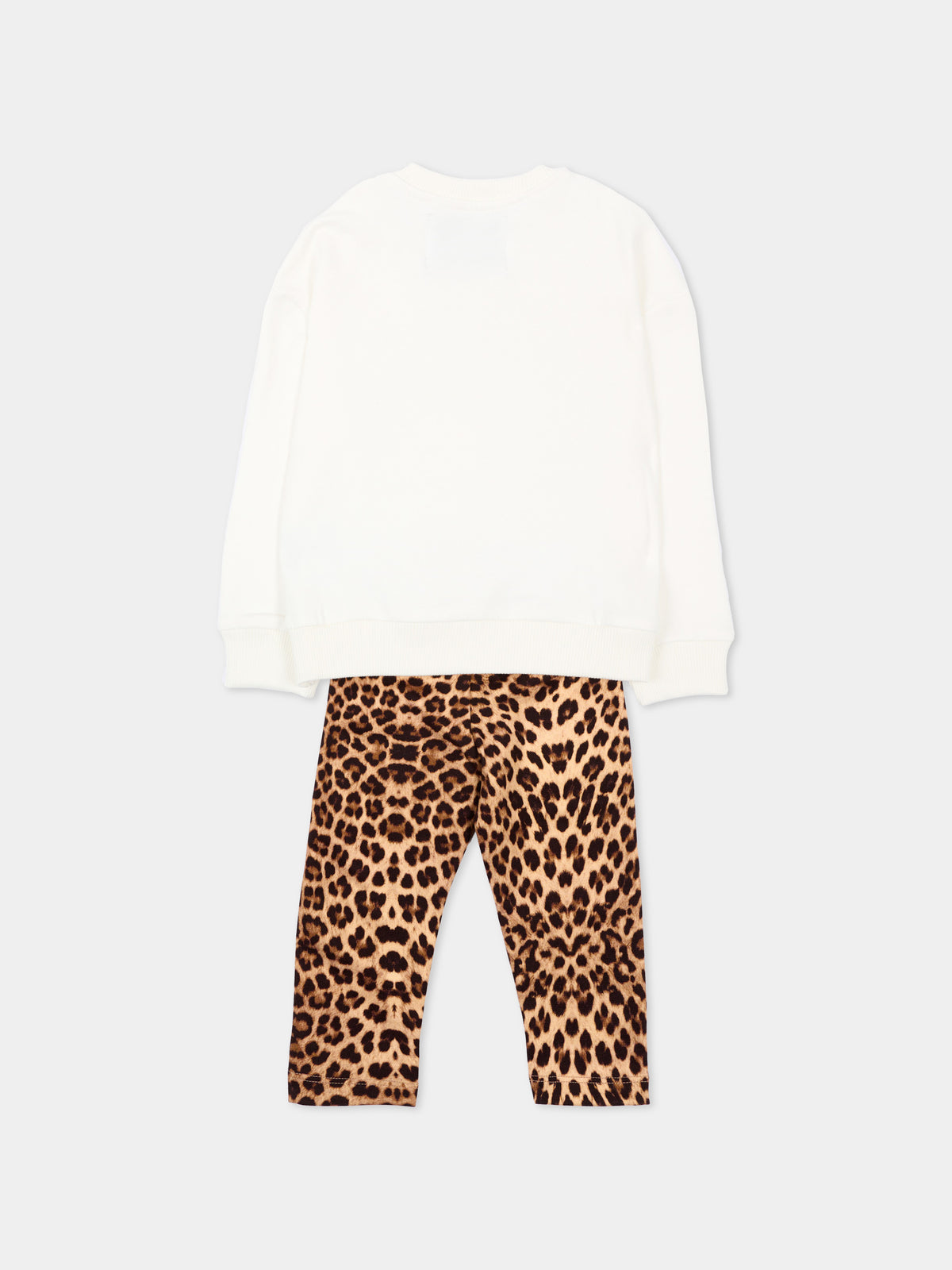 Completo sportivo lungo avorio per neonata animalier,Philipp Plein Junior,F6PHNGML184 002