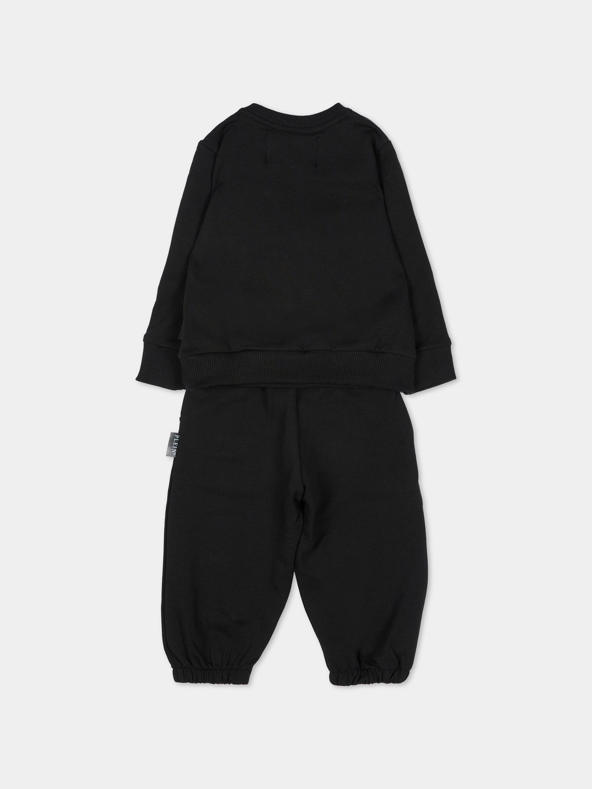 Completo sportivo lungo nero per neonata con orsetto,Philipp Plein Junior,F6PHNGTP183 110