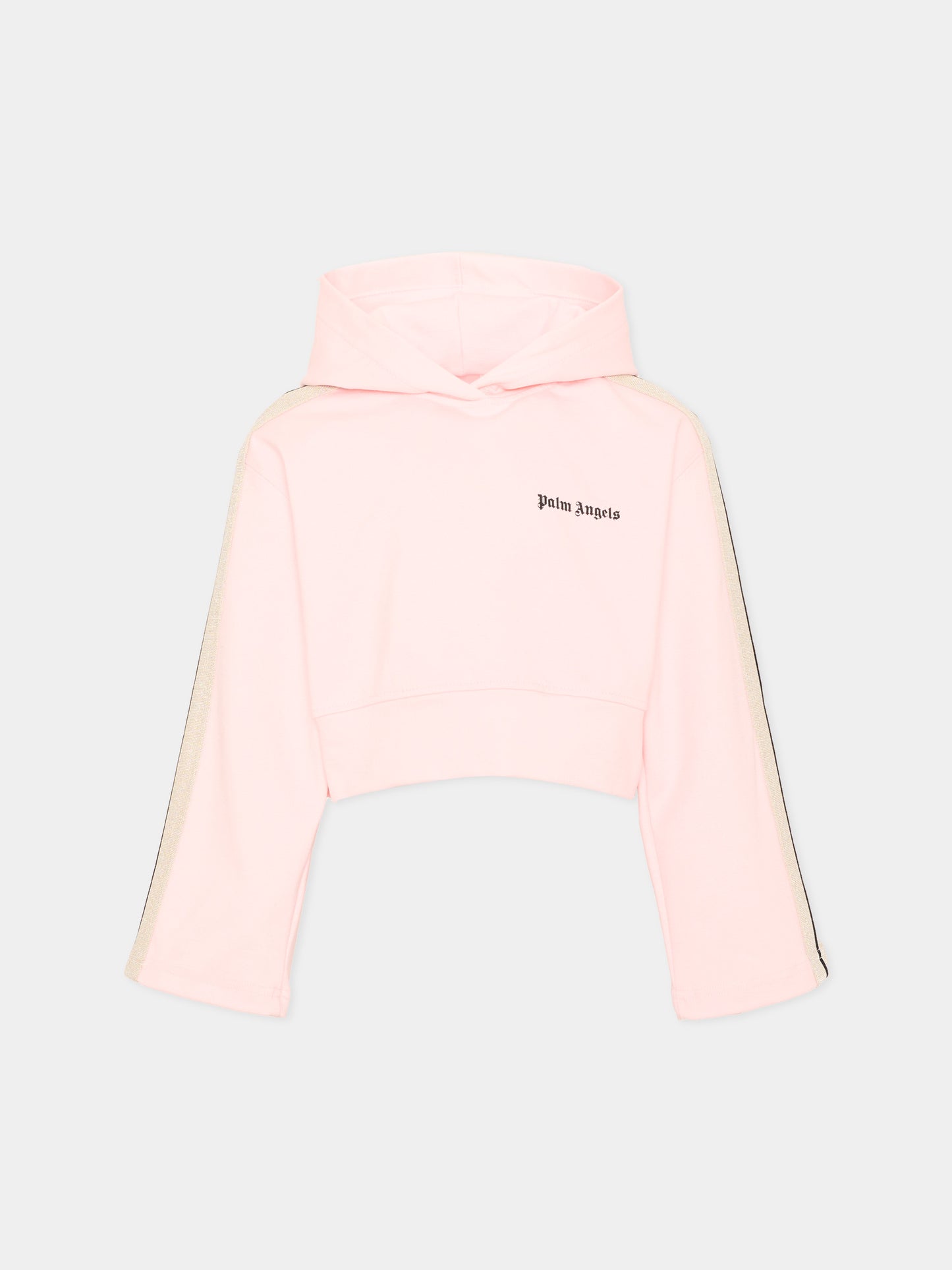 Felpa rosa per bambina con logo,Palm Angels,F6PAJGHS039 042
