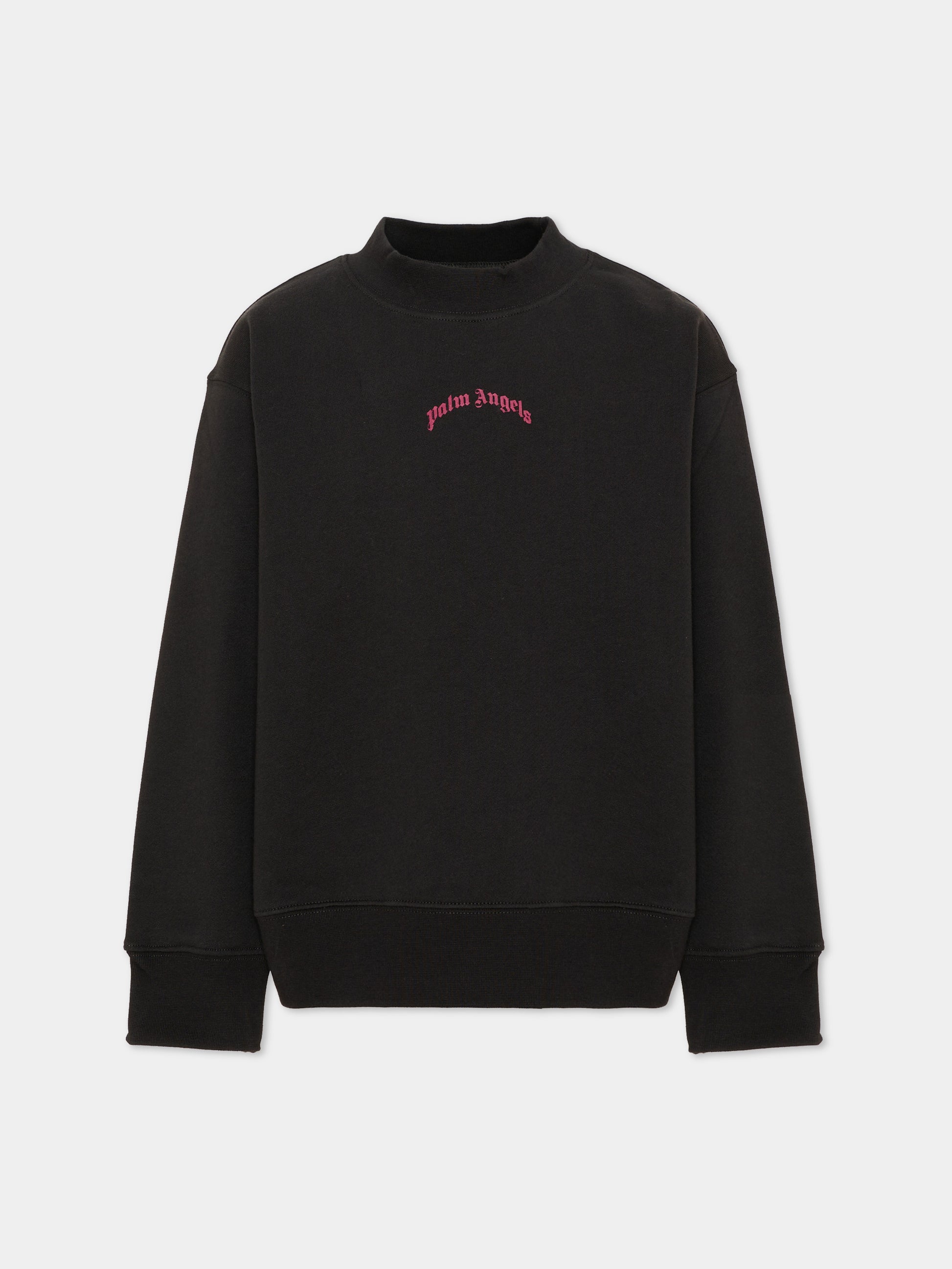 Felpa nera per bambina con logo,Palm Angels,F6PAJGSW143 110
