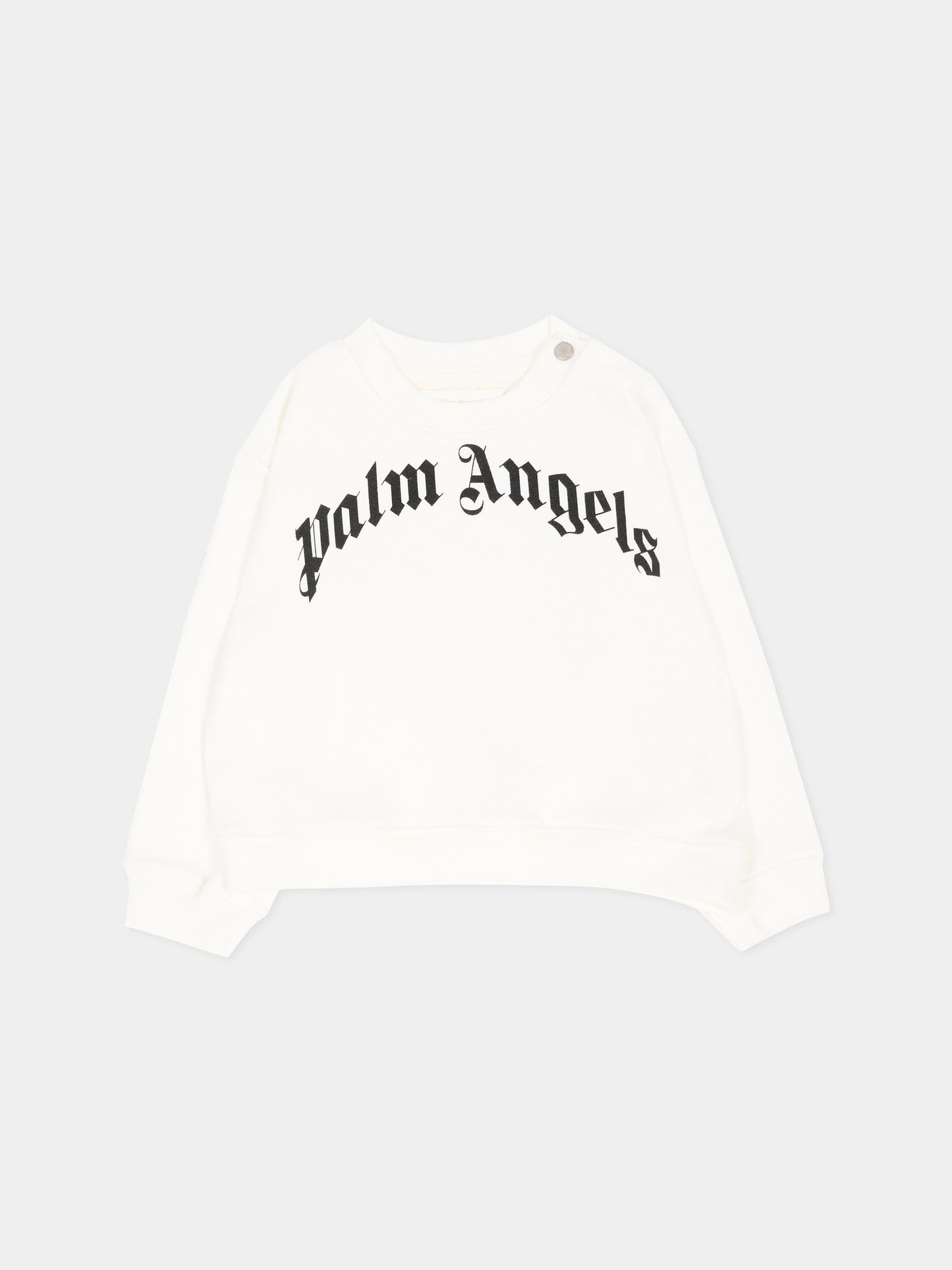Felpa avorio per neonato con logo,Palm Angels,F6PANBSW176 412
