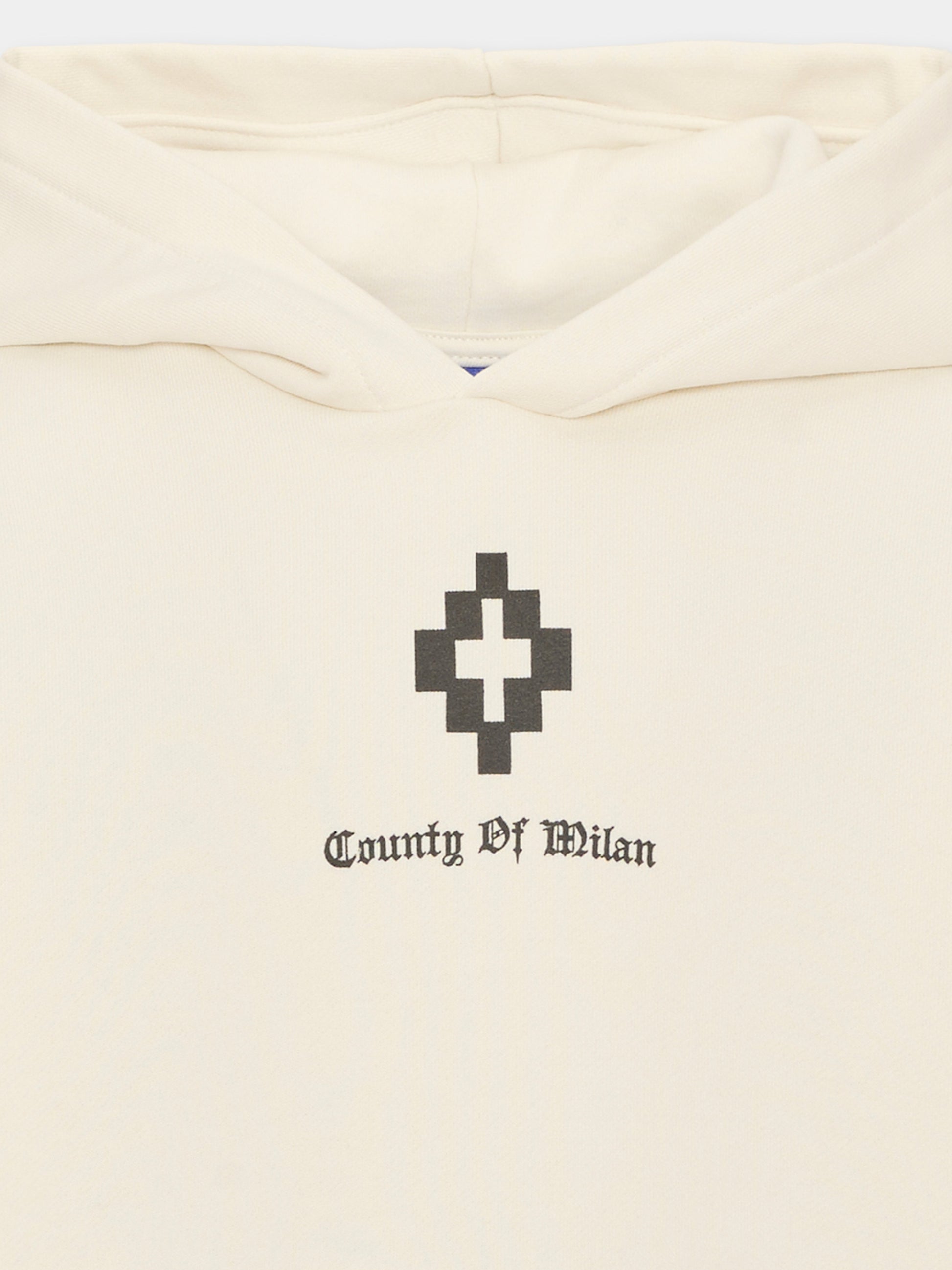 Felpa con cappuccio avorio per bambino  con logo,County Of Milan Kids,F6CMJBHS013 412