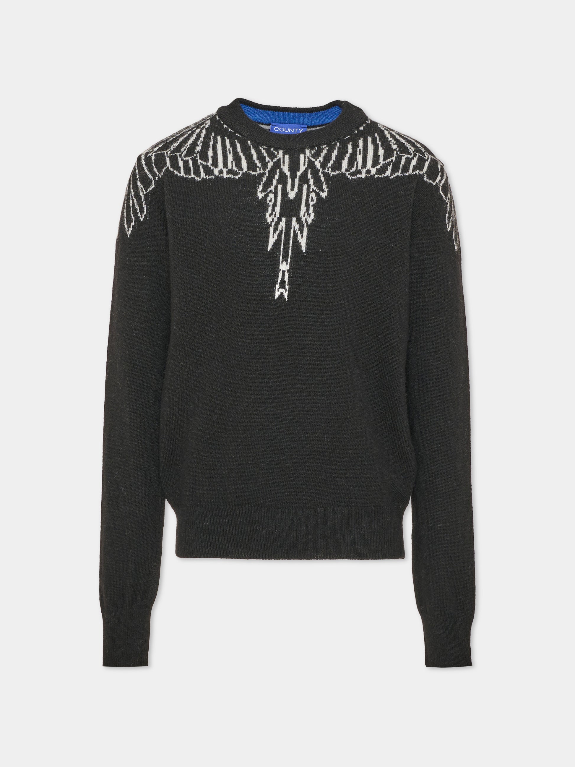 Maglione nero per bambino con ali,County Of Milan Kids,F6CMJBJP003 110