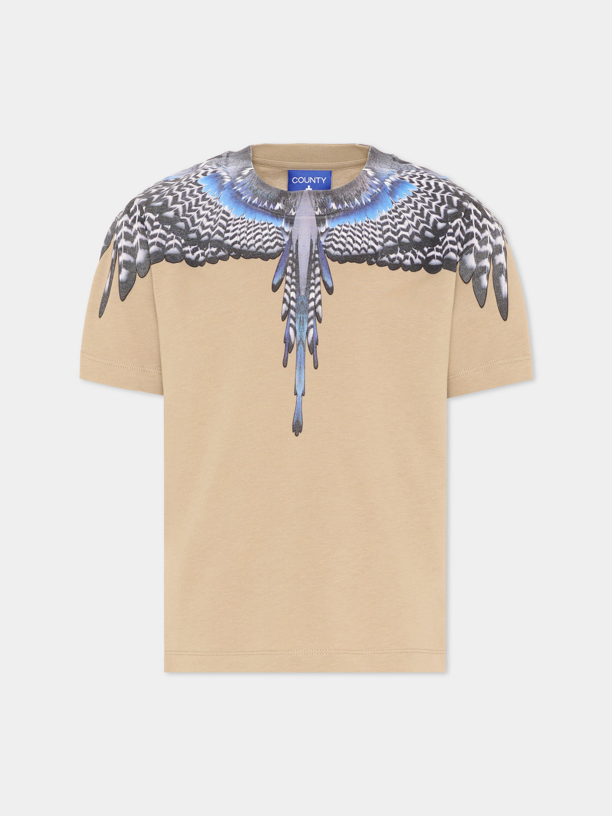 T-shirt beige per bambino con ali,County Of Milan Kids,F6CMJBTH043 092