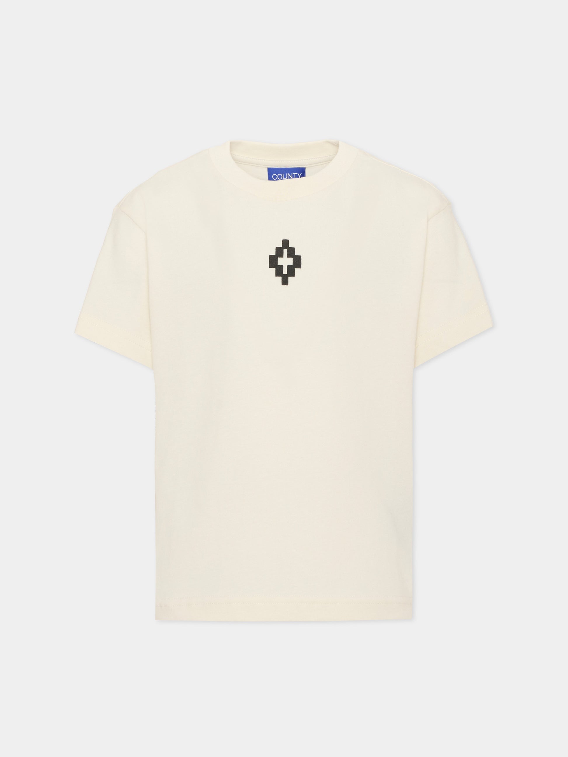 T-shirt a manica corta avorio per bambino,County Of Milan Kids,F6CMJBTH049 412