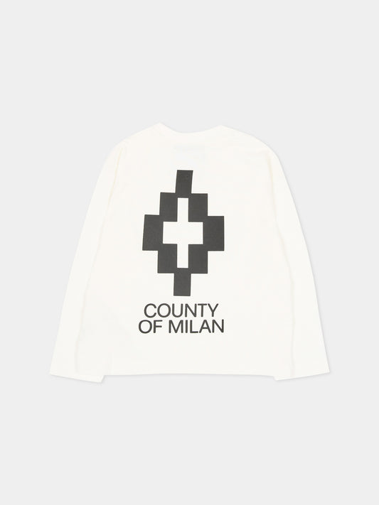 T-shirt a manica lunga avorio per neonato,County Of Milan Kids,F6CMNBTH127 412