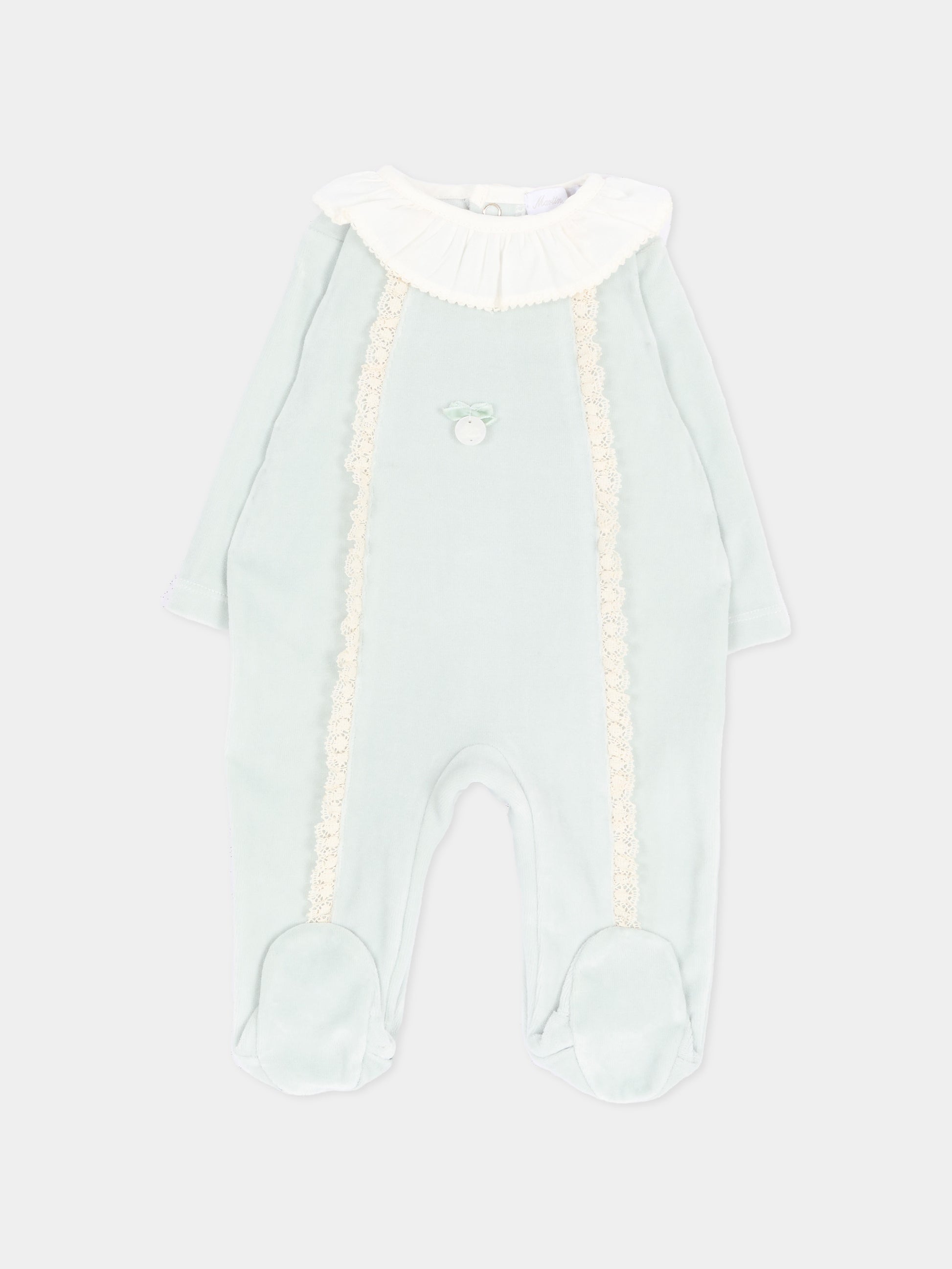 Tutina celeste per neonata con pizzo in ciniglia,Martín Aranda,003-38335 PV03