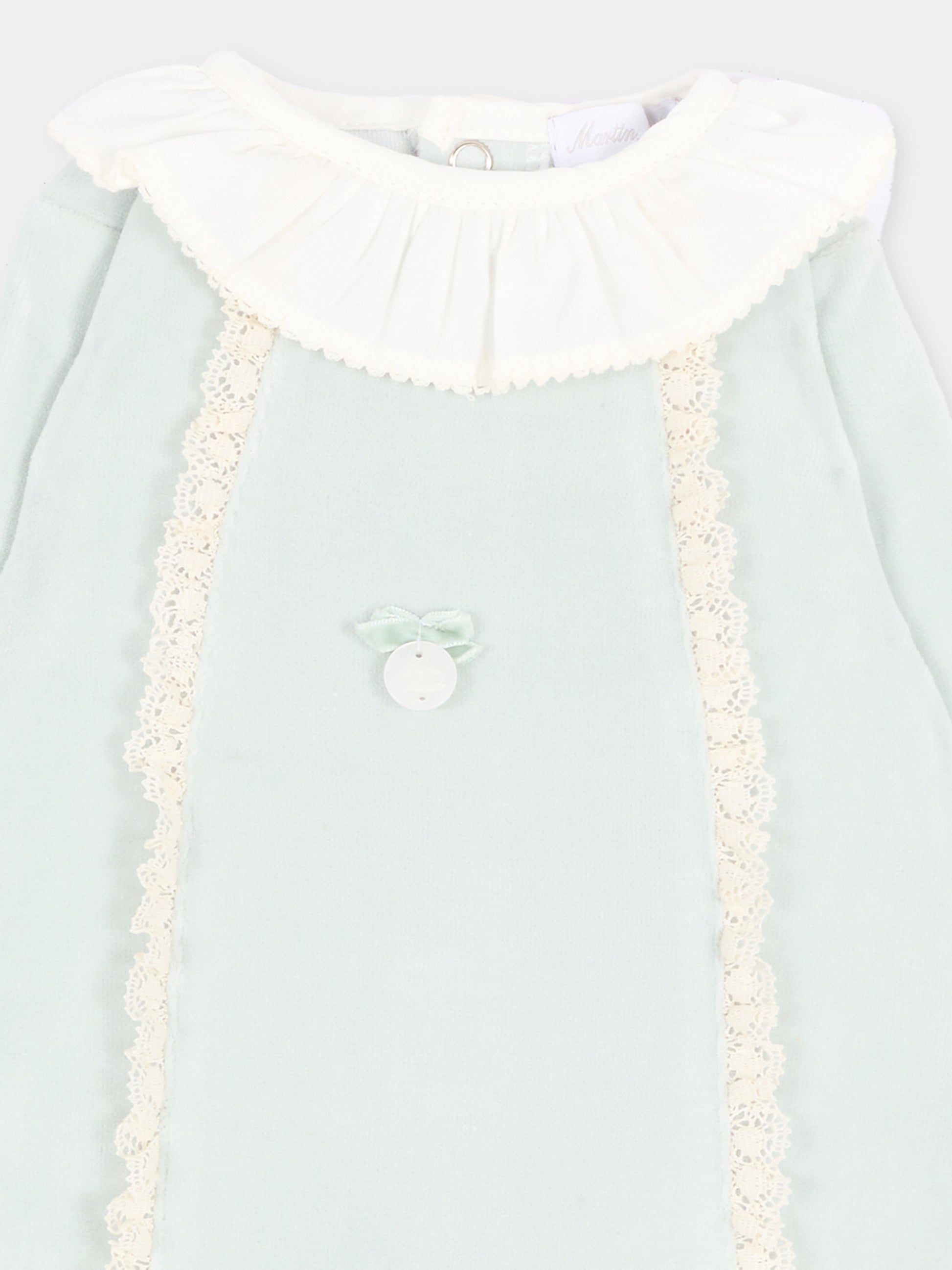 Tutina celeste per neonata con pizzo in ciniglia,Martín Aranda,003-38335 PV03