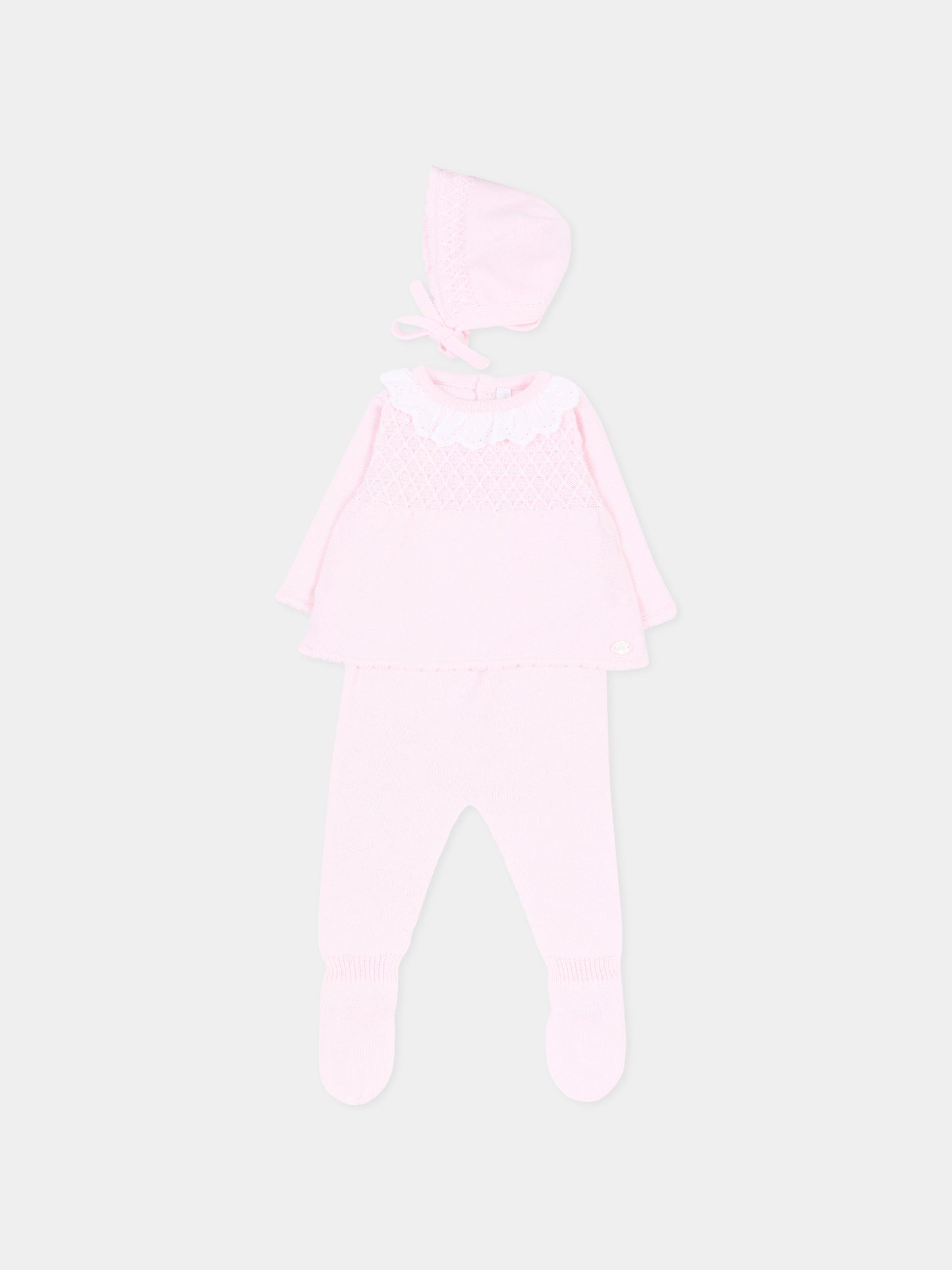 Completo nascita rosa per neonata in maglia,Martín Aranda,004-11322 P03