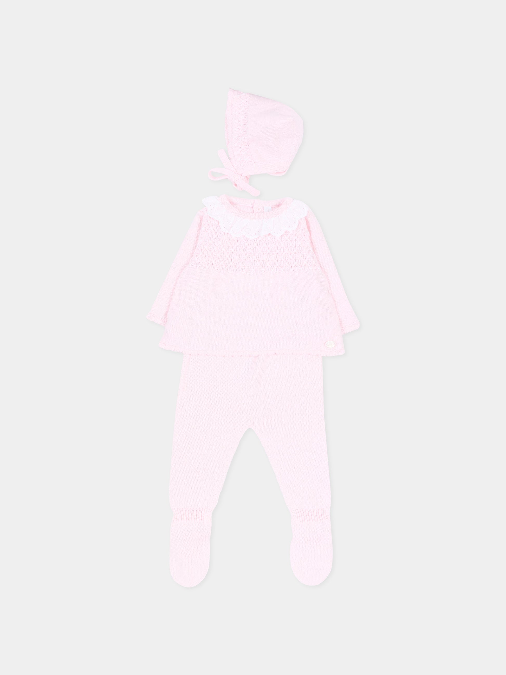 Completo nascita rosa per neonata in maglia,Martín Aranda,004-11322 P03