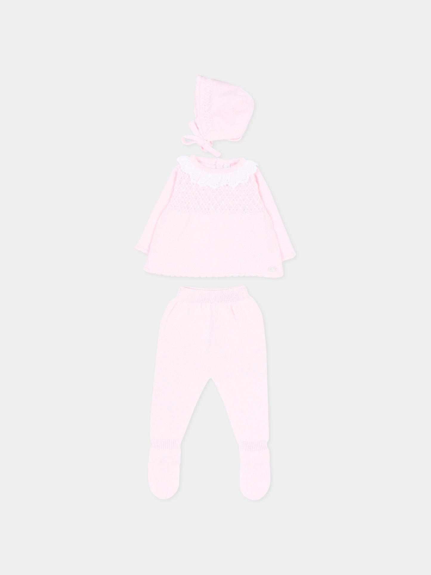 Completo nascita rosa per neonata in maglia,Martín Aranda,004-11322 P03