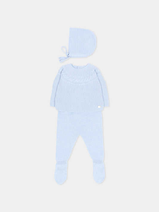 Completo nascita azzurro in maglia per neonato,Martín Aranda,004-11323 C08